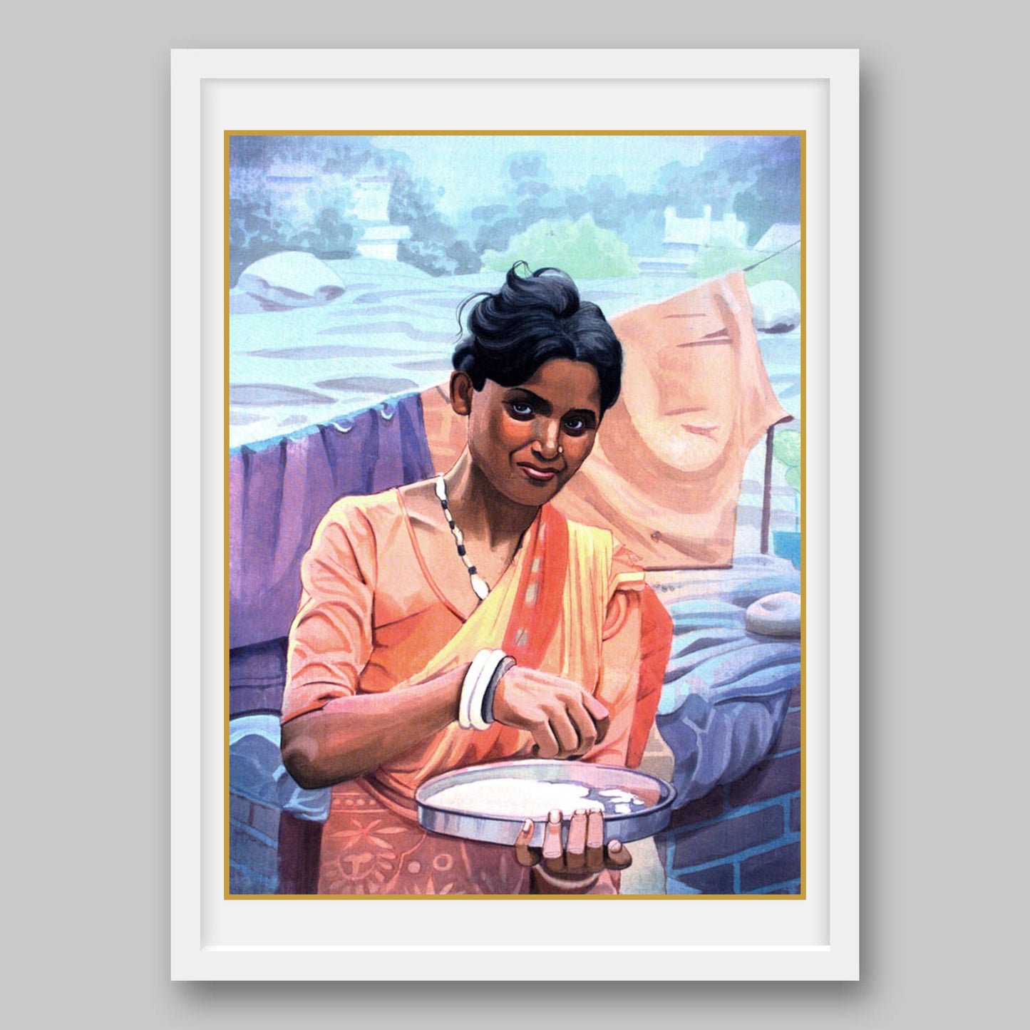 Lady with Plate - High Quality Print of Artwork by Pieter Weltevrede - Sagar World