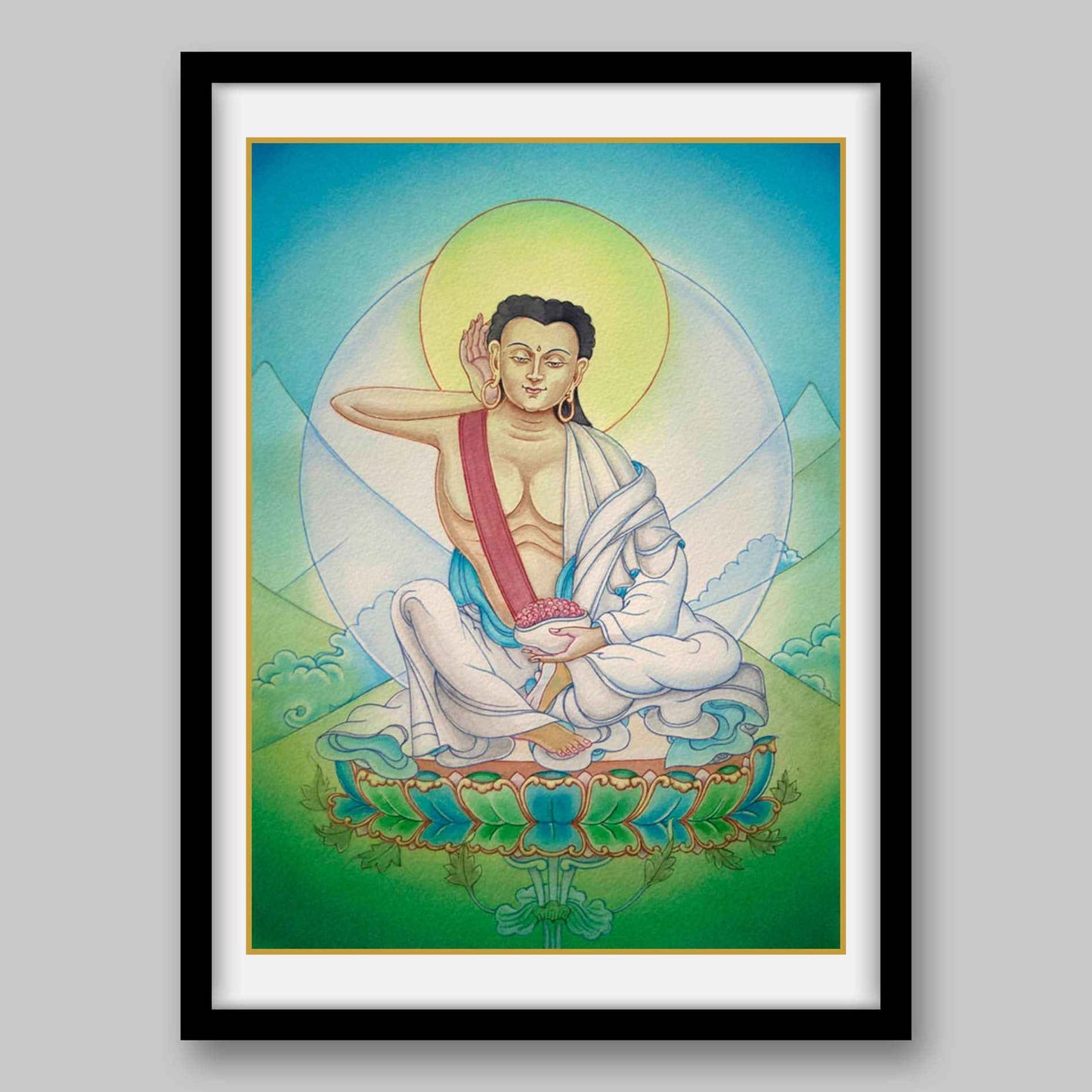 Buddhist Saint Milarepa- High Quality Print of Artwork by Pieter Weltevrede