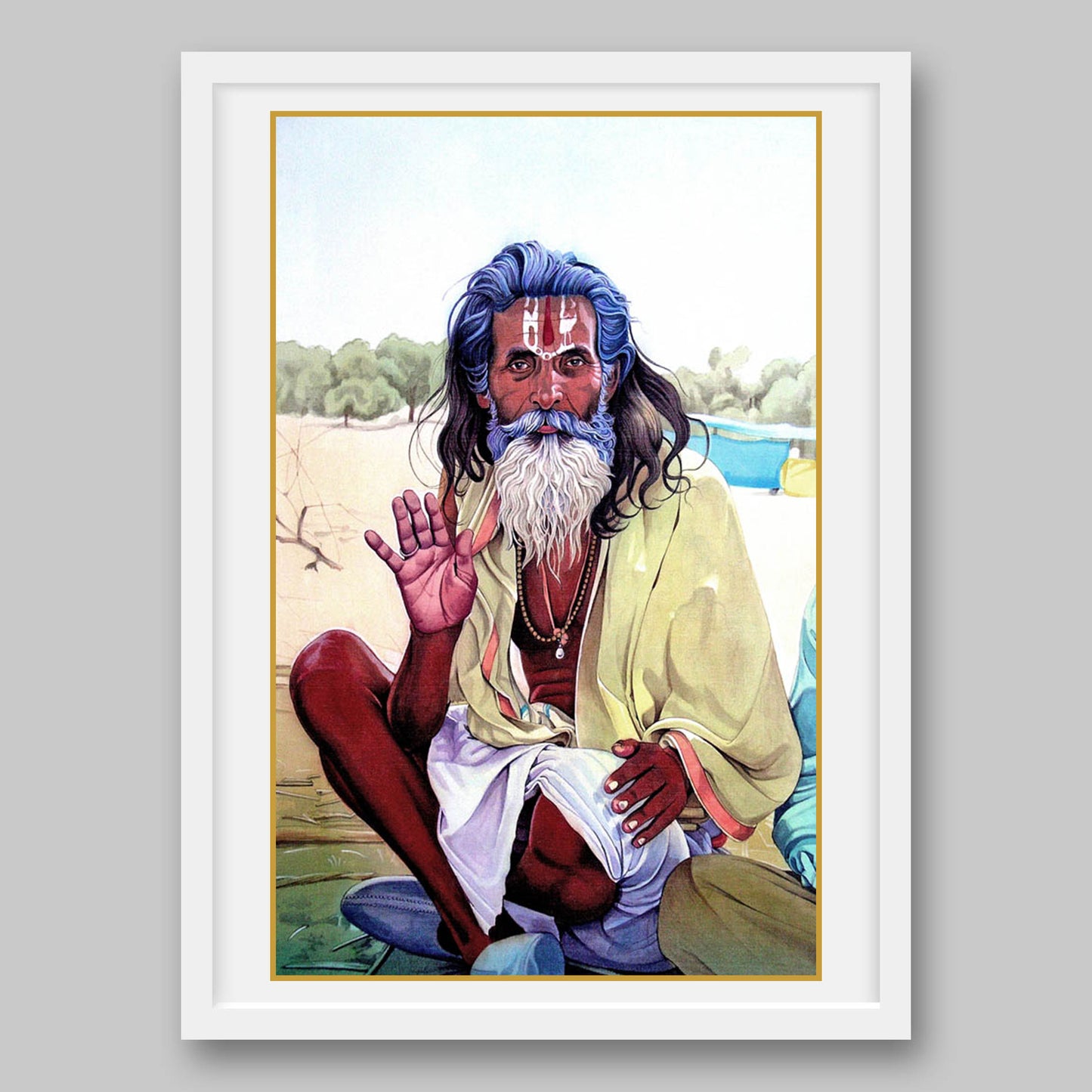 Sadhu Sitting Down - High Quality Print of Artwork by Pieter Weltevrede - Sagar World