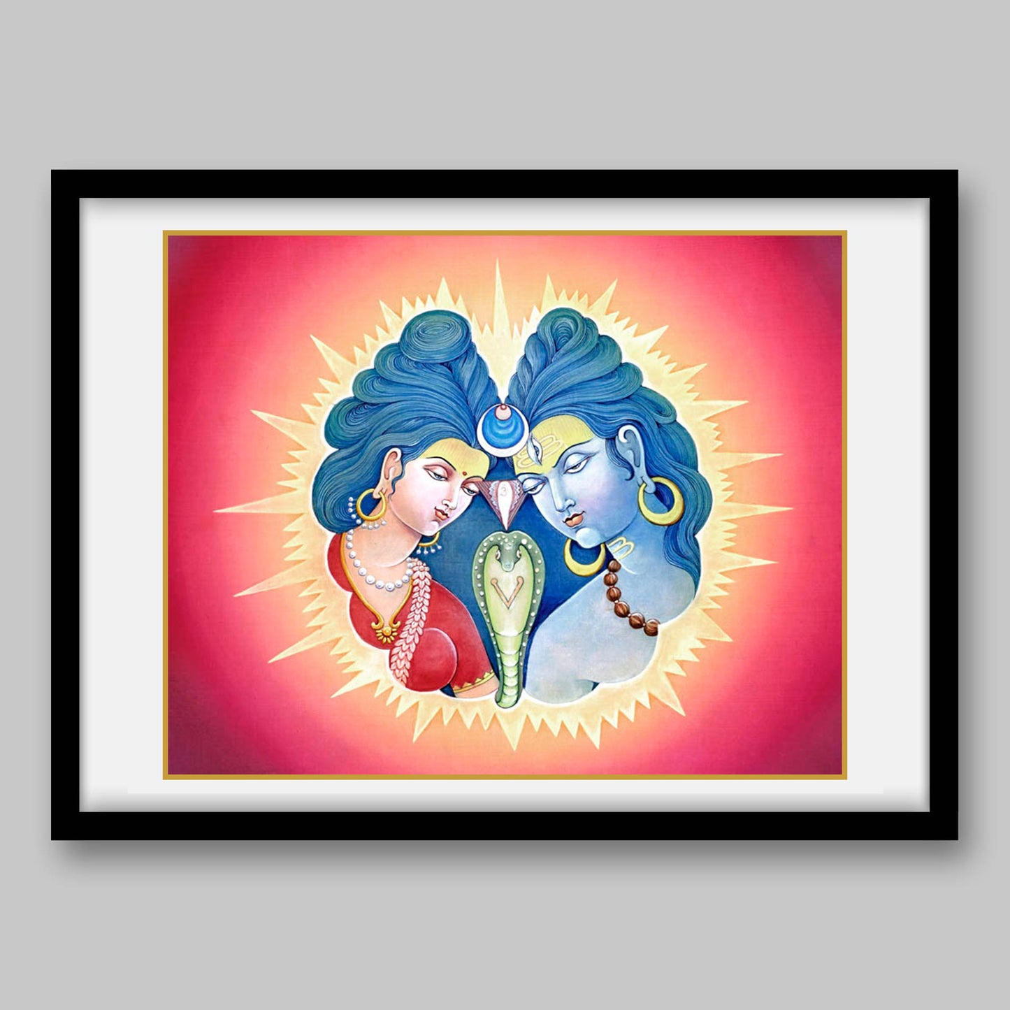 Shiva and Shakti Ardhanarishwara – High Quality Print of Artwork by Pieter Weltevrede - Sagar World