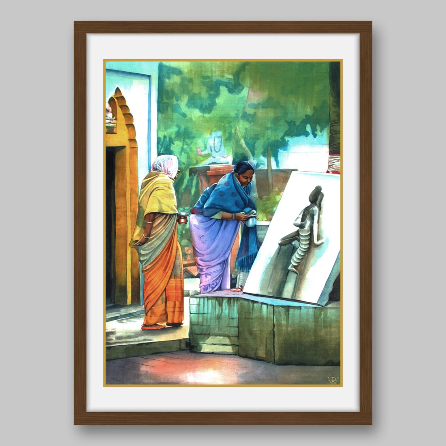 Women in Temple - High Quality Print of Artwork by Pieter Weltevrede