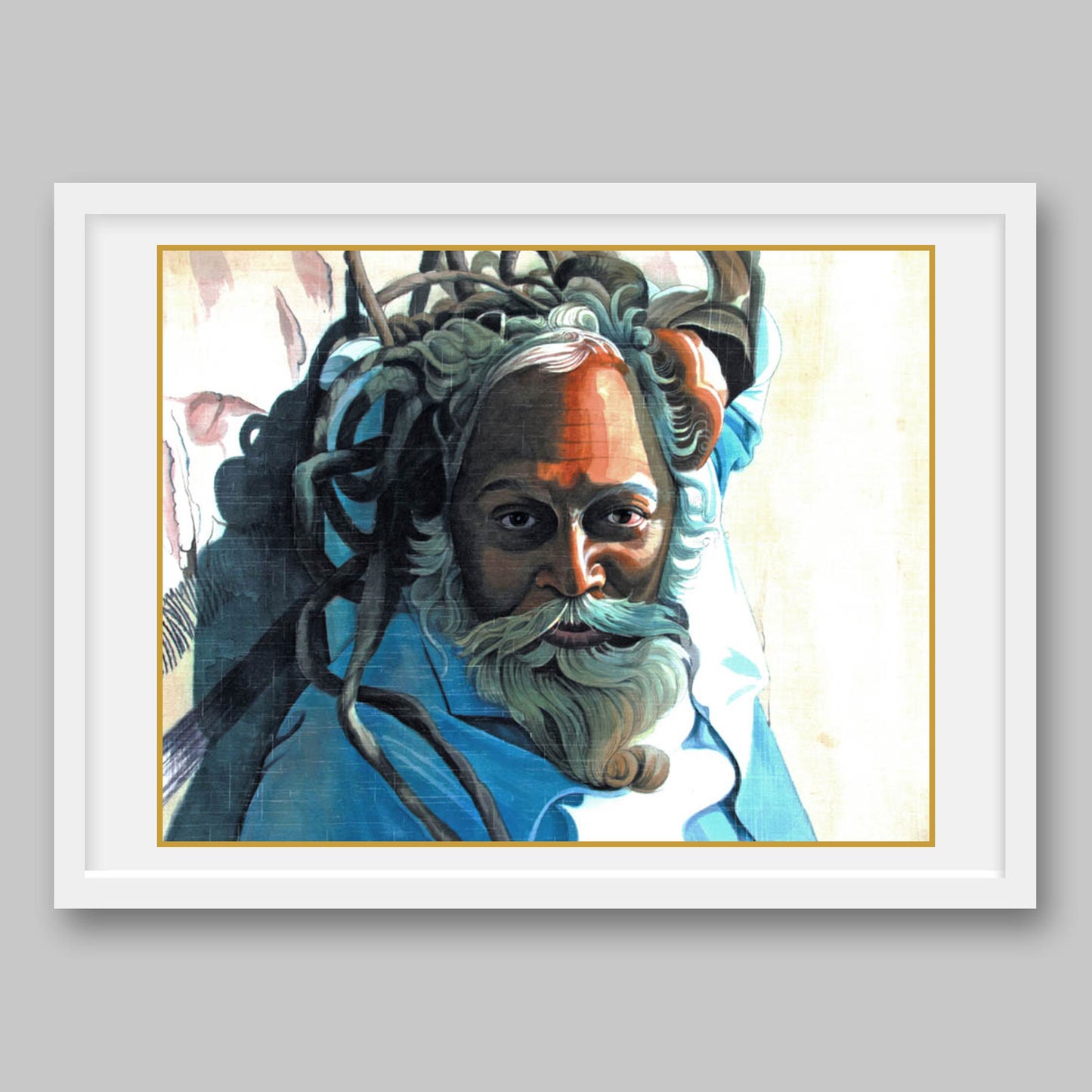 Sadhu with Dreadlocks - High Quality Print of Artwork by Pieter Weltevrede - Sagar World