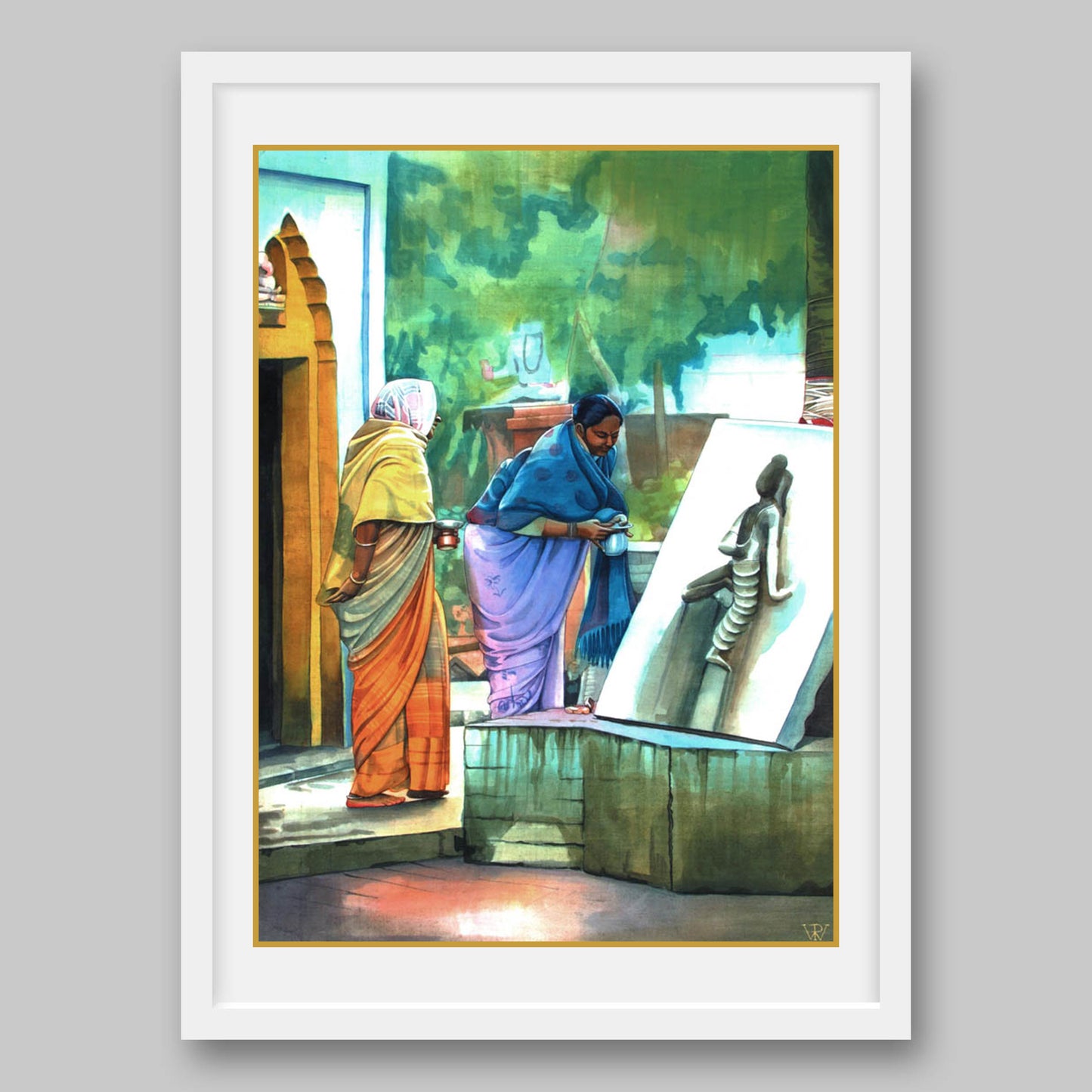 Women in Temple - High Quality Print of Artwork by Pieter Weltevrede - Sagar World
