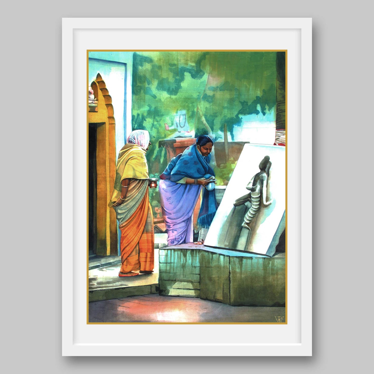 Women in Temple - High Quality Print of Artwork by Pieter Weltevrede