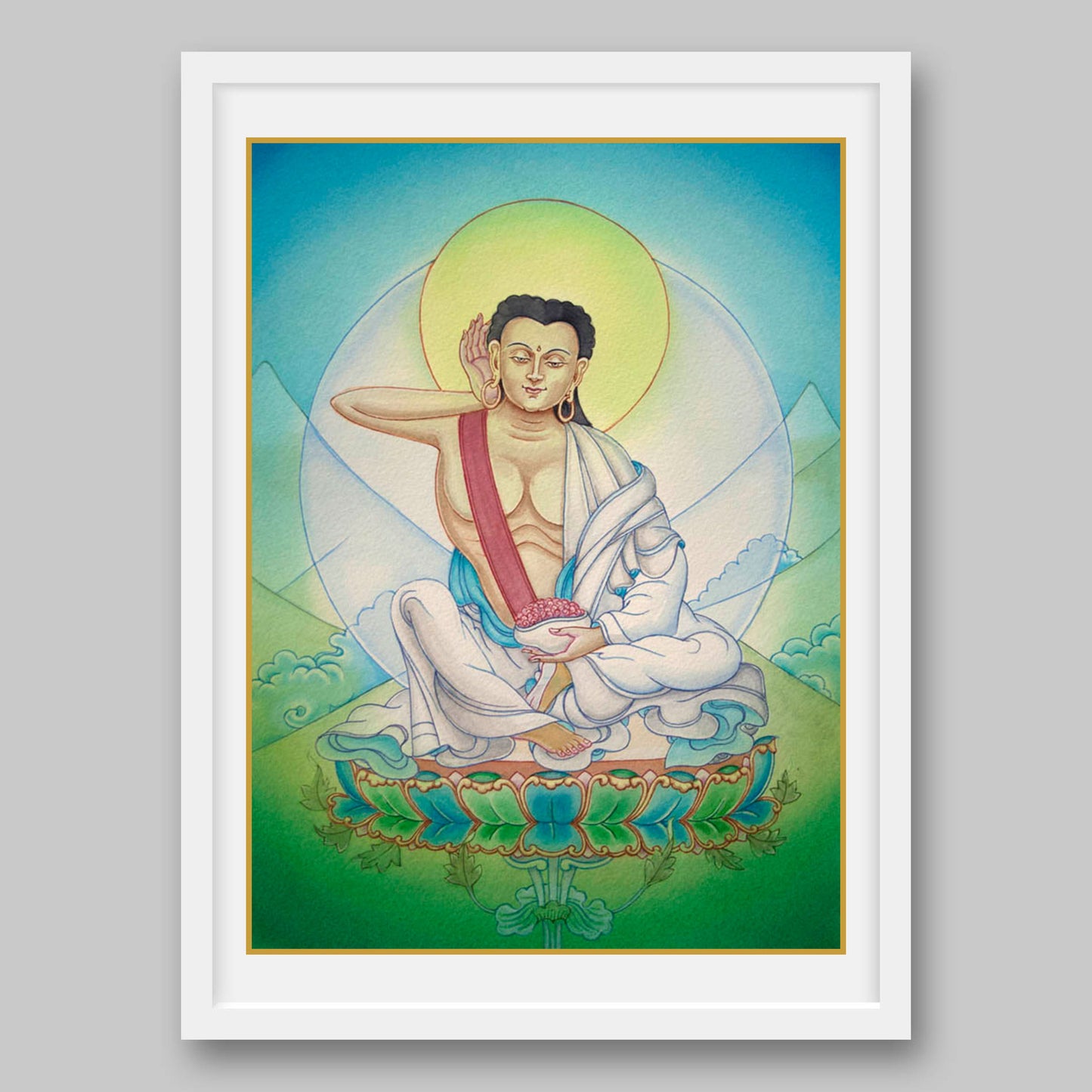 Buddhist Saint Milarepa- High Quality Print of Artwork by Pieter Weltevrede