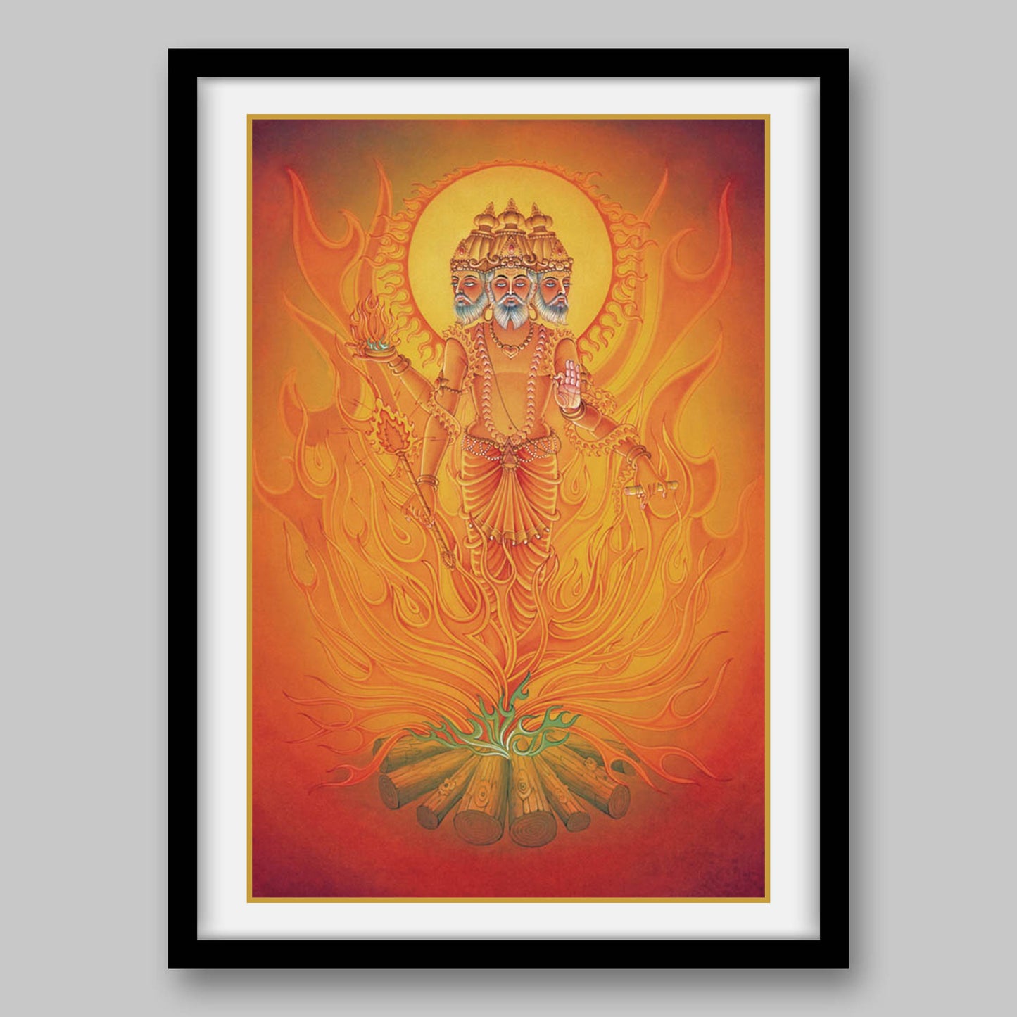 Agni – The Hindu God of Fire – High Quality Print of Artwork by Pieter Weltevrede