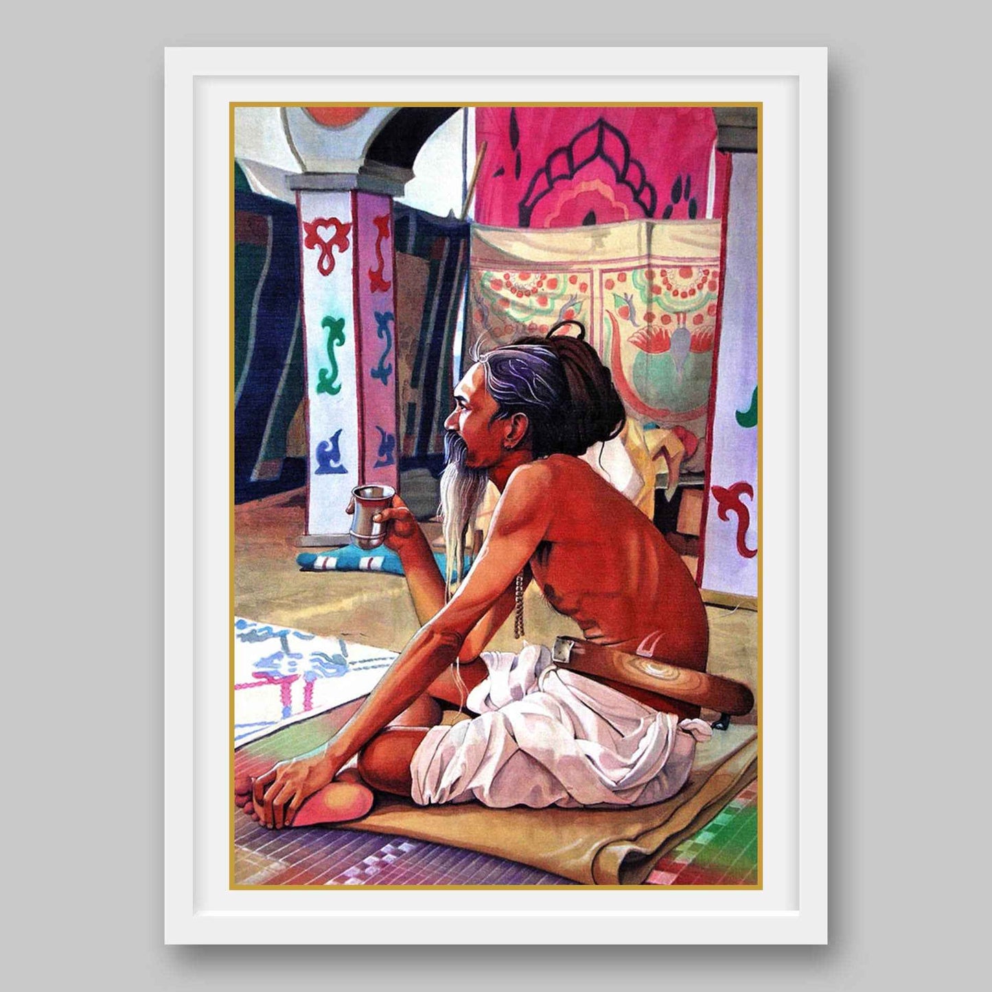 Kathia Baba Sitting Down with Chai - High Quality Print of Artwork by Pieter Weltevrede