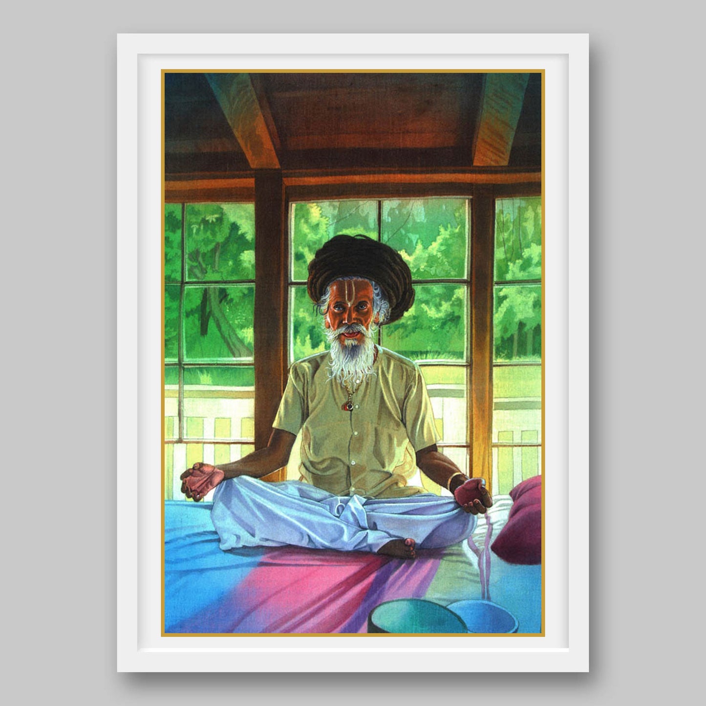 Sadhu Sitting in Lotus Pose - High Quality Print of Artwork by Pieter Weltevrede - Sagar World