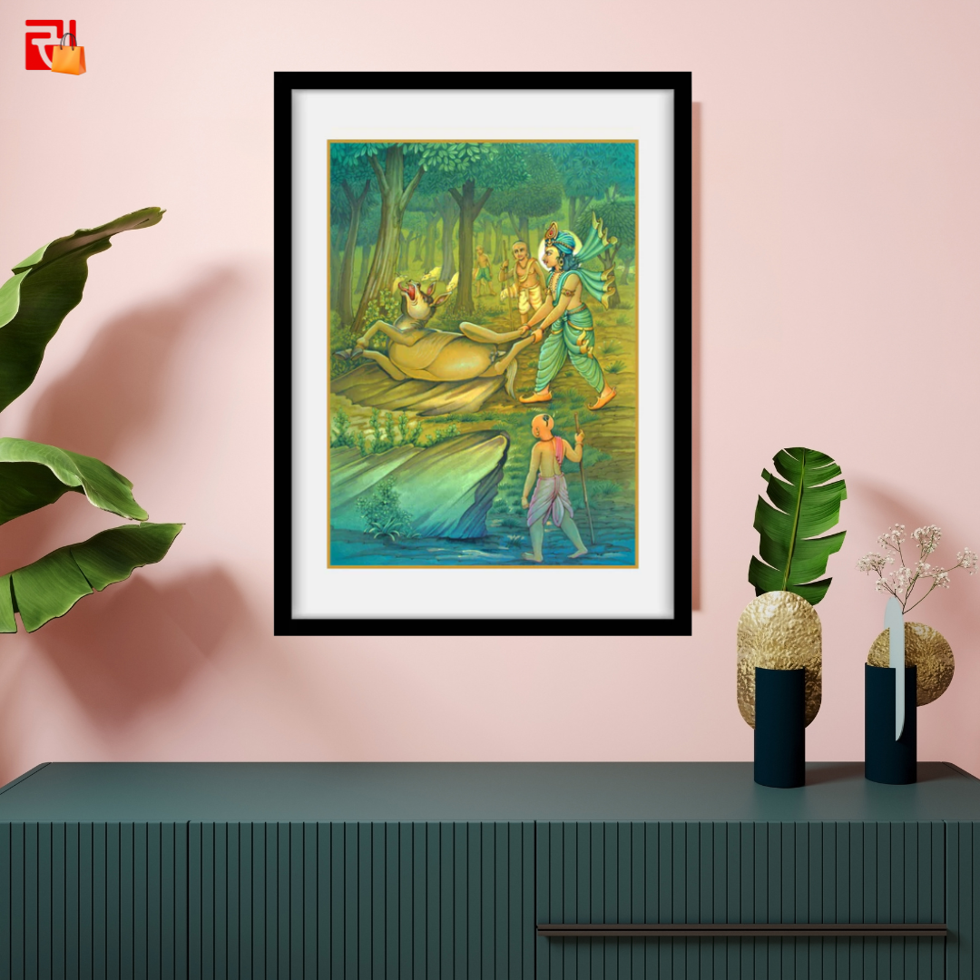 Balaram and Cow Demon – High Quality Print of Artwork by Pieter Weltevrede