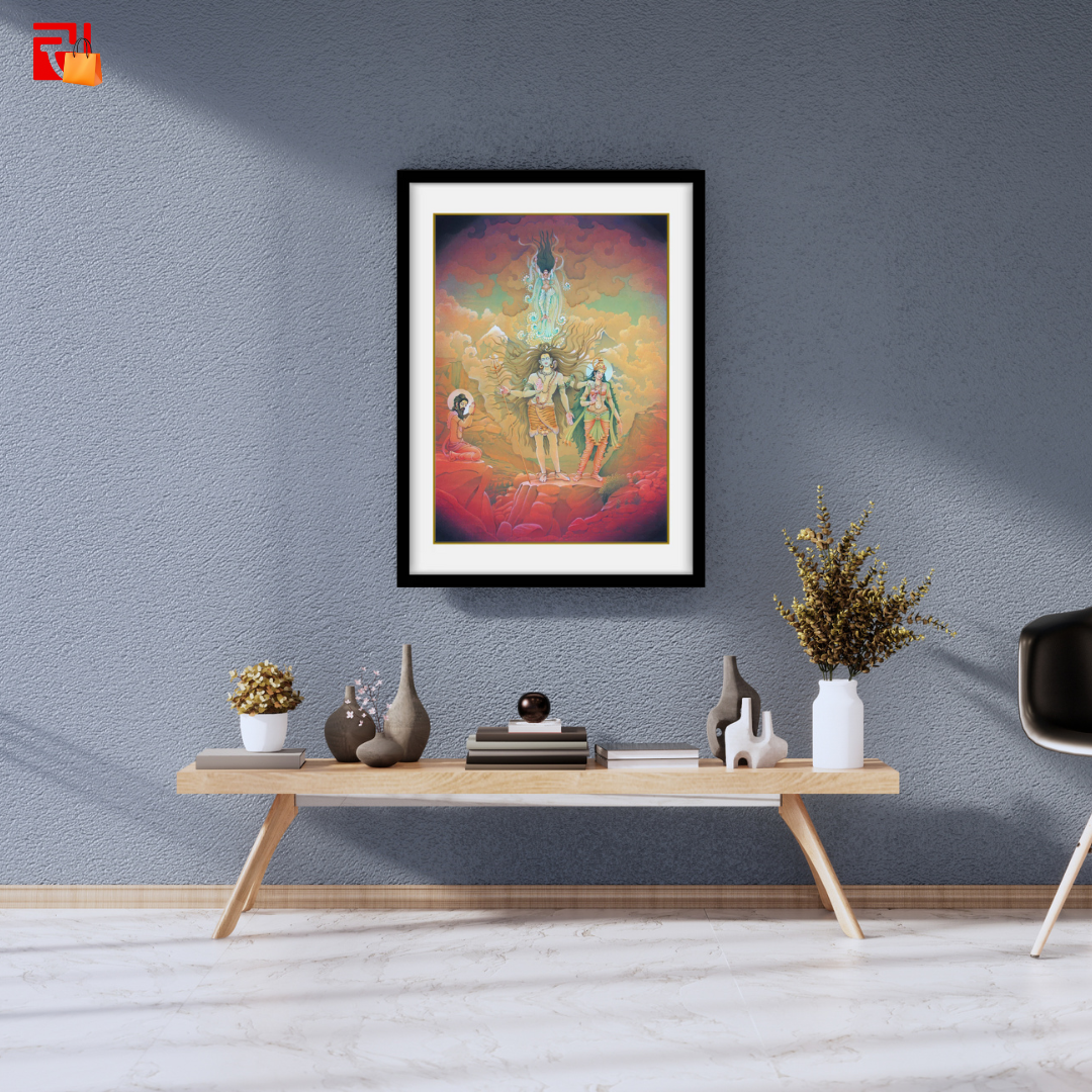 Bhagirath praying to Hindu God, Shiva – High Quality Print of Artwork by Pieter Weltevrede