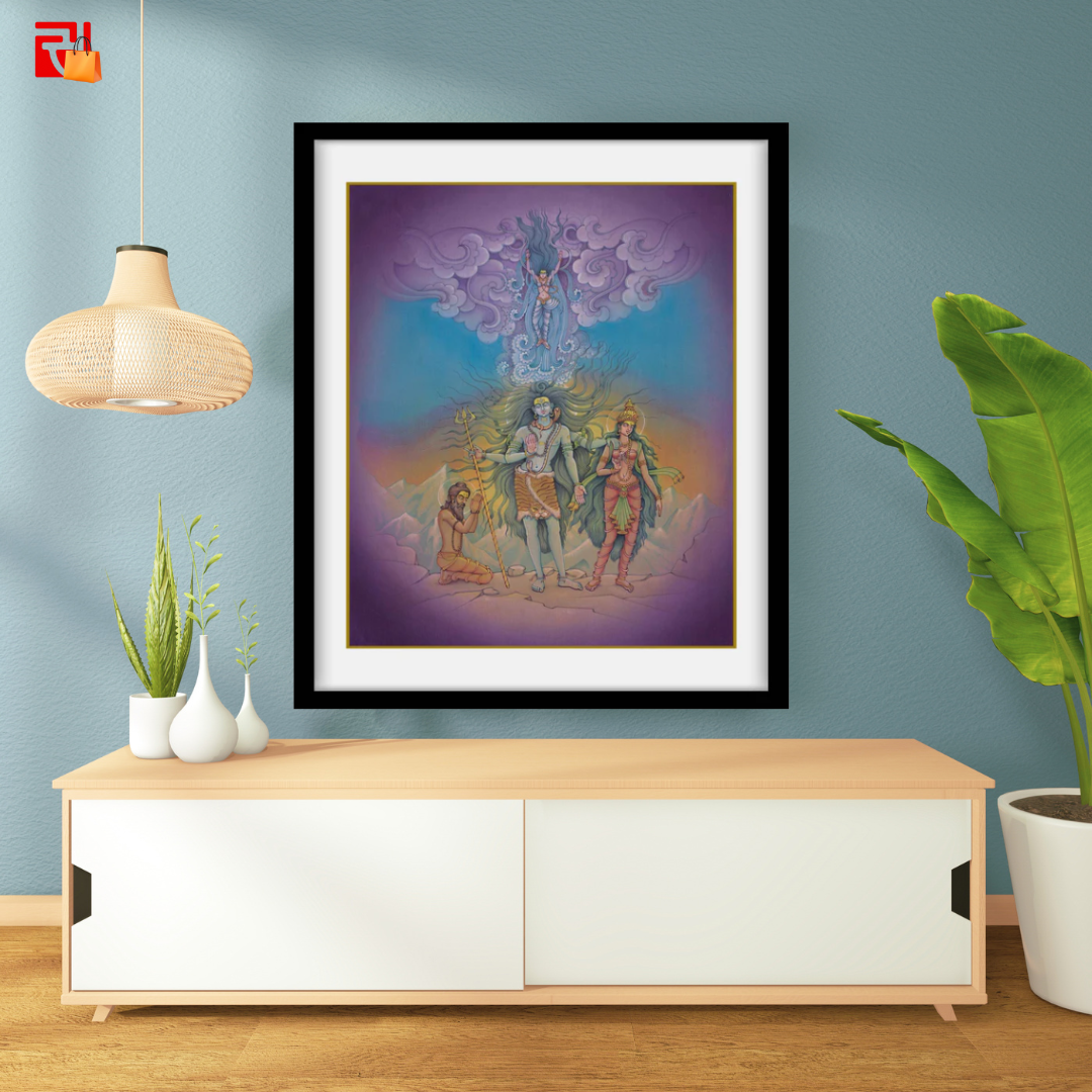 Bhagirath praying to Hindu God, Shiva – High Quality Print of Artwork by Pieter Weltevrede