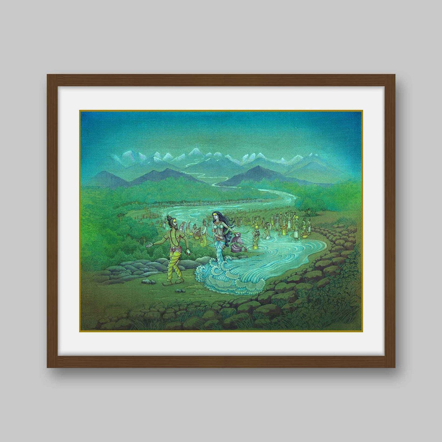 Bhagirath directing the flow of Ganga on earth – High Quality Print of Artwork by Pieter Weltevrede