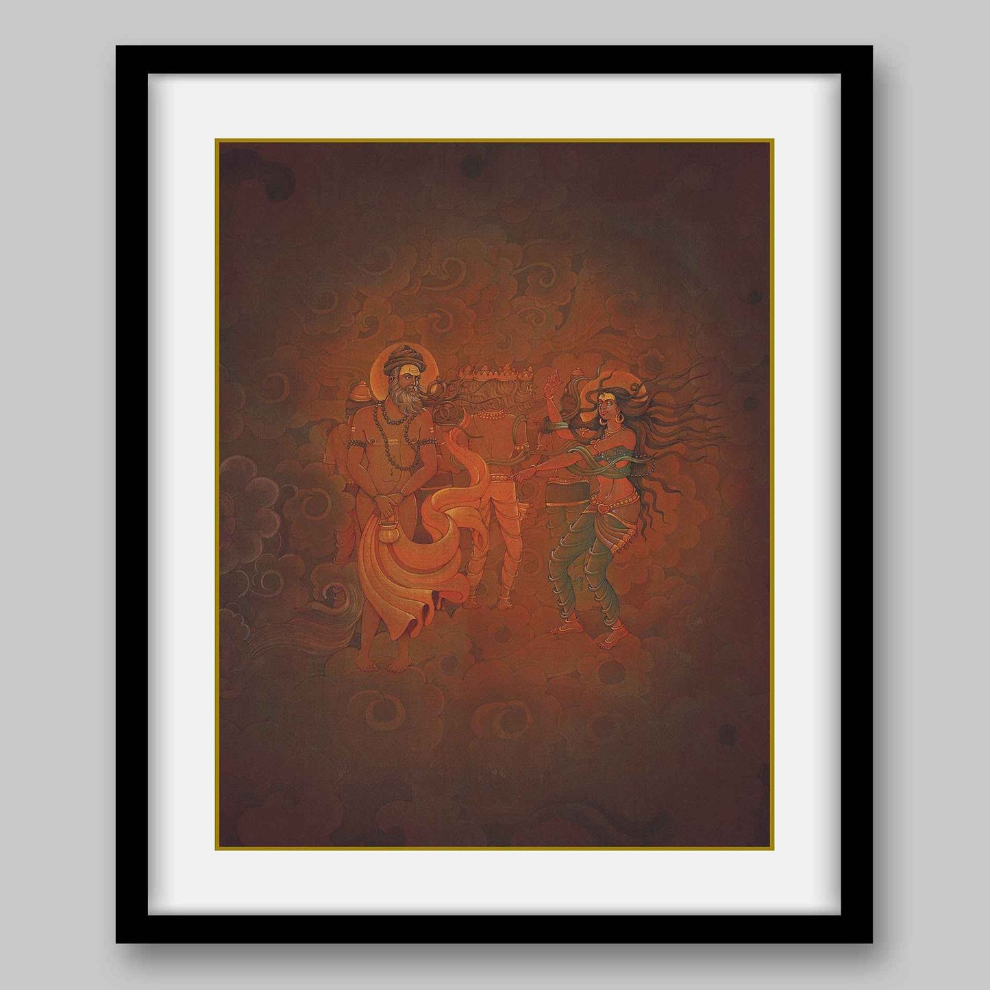 Goddess Ganga mocking at sage Durvasa – High Quality Print of Artwork by Pieter Weltevrede