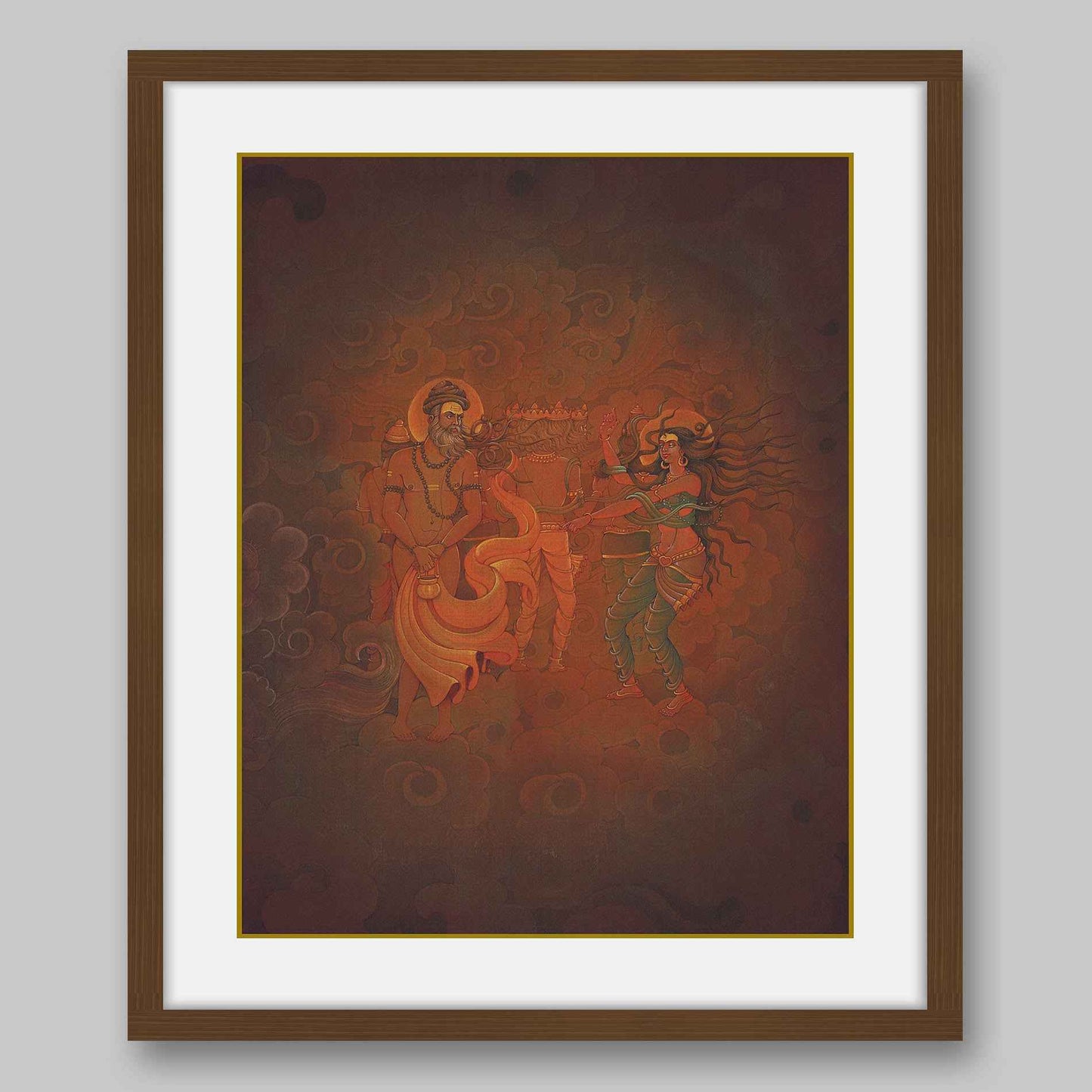 Goddess Ganga mocking at sage Durvasa – High Quality Print of Artwork by Pieter Weltevrede
