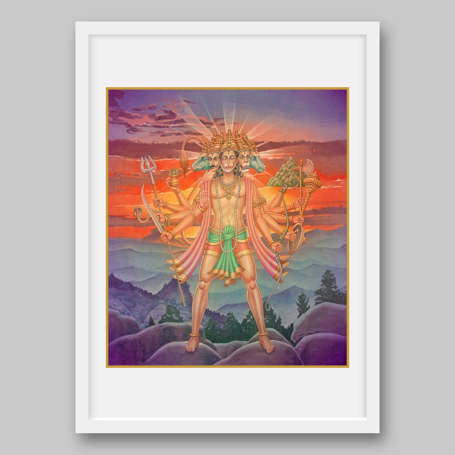 Panchamukhi Hanuman – High Quality Print of Artwork by Pieter Weltevrede - Sagar World