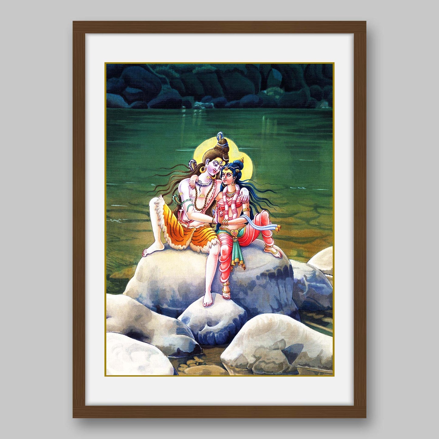 Shiva and Parvati - High Quality Print of Artwork by Pieter Weltevrede - Sagar World