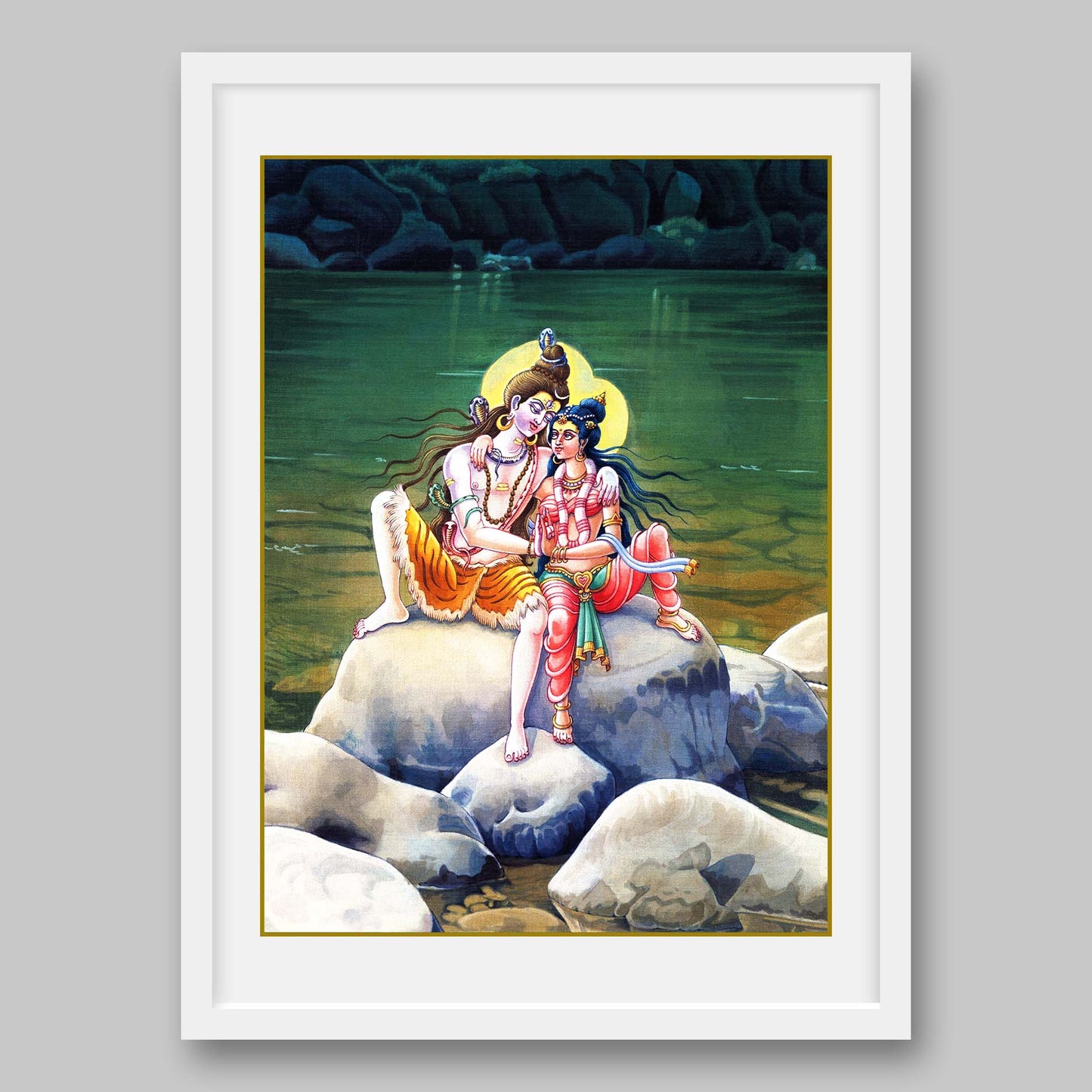 Shiva and Parvati - High Quality Print of Artwork by Pieter Weltevrede - Sagar World