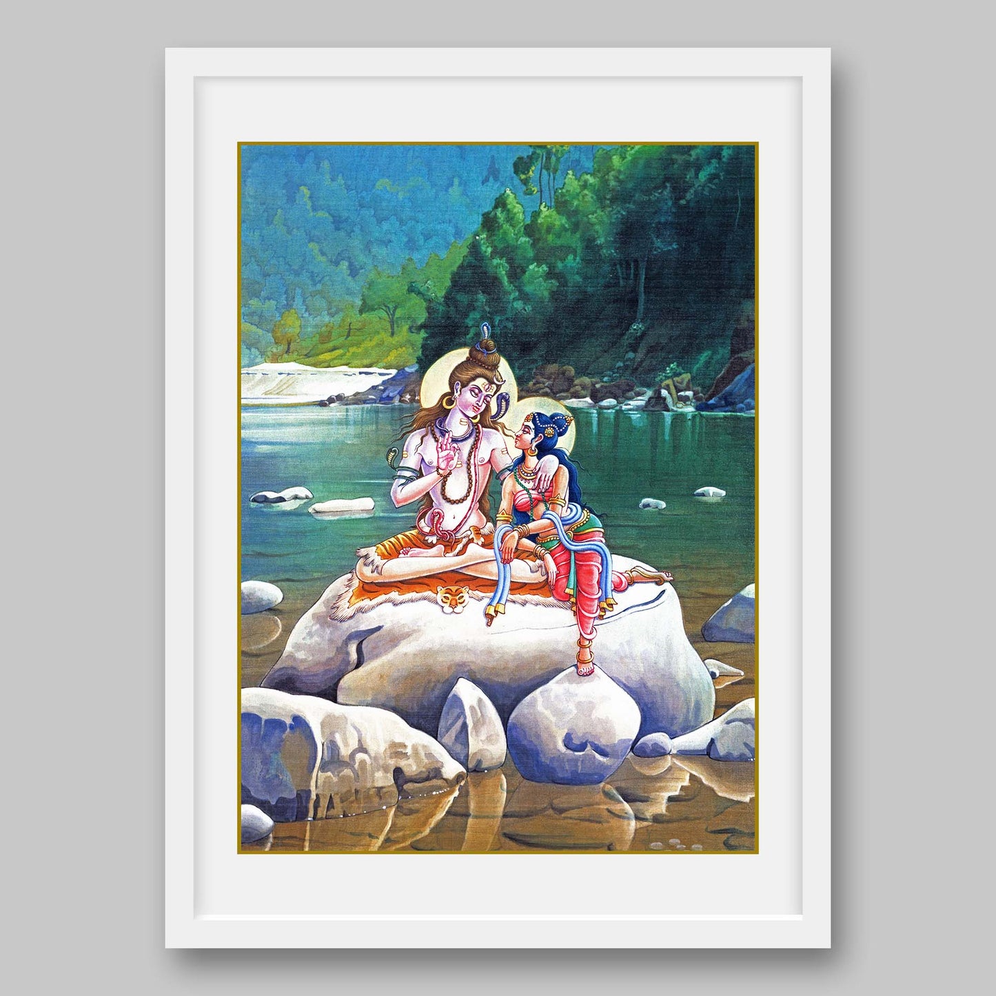 Shiva and Parvati - High Quality Print of Artwork by Pieter Weltevrede - Sagar World