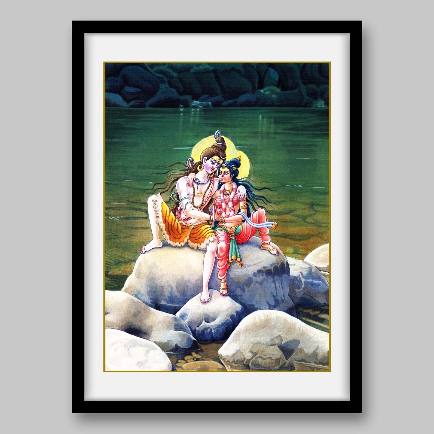 Shiva and Parvati - High Quality Print of Artwork by Pieter Weltevrede - Sagar World
