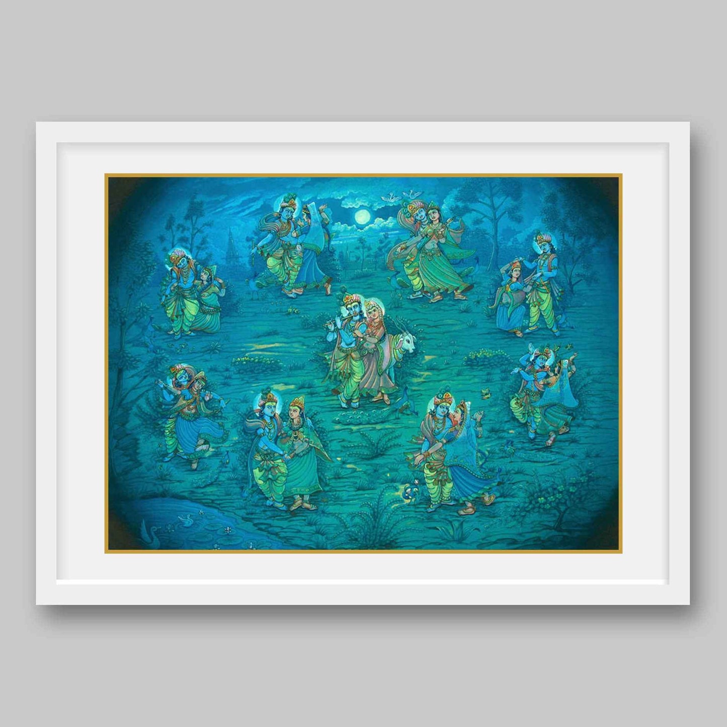 Krishna – Raas Leela – High Quality Print of Artwork by Pieter Weltevrede