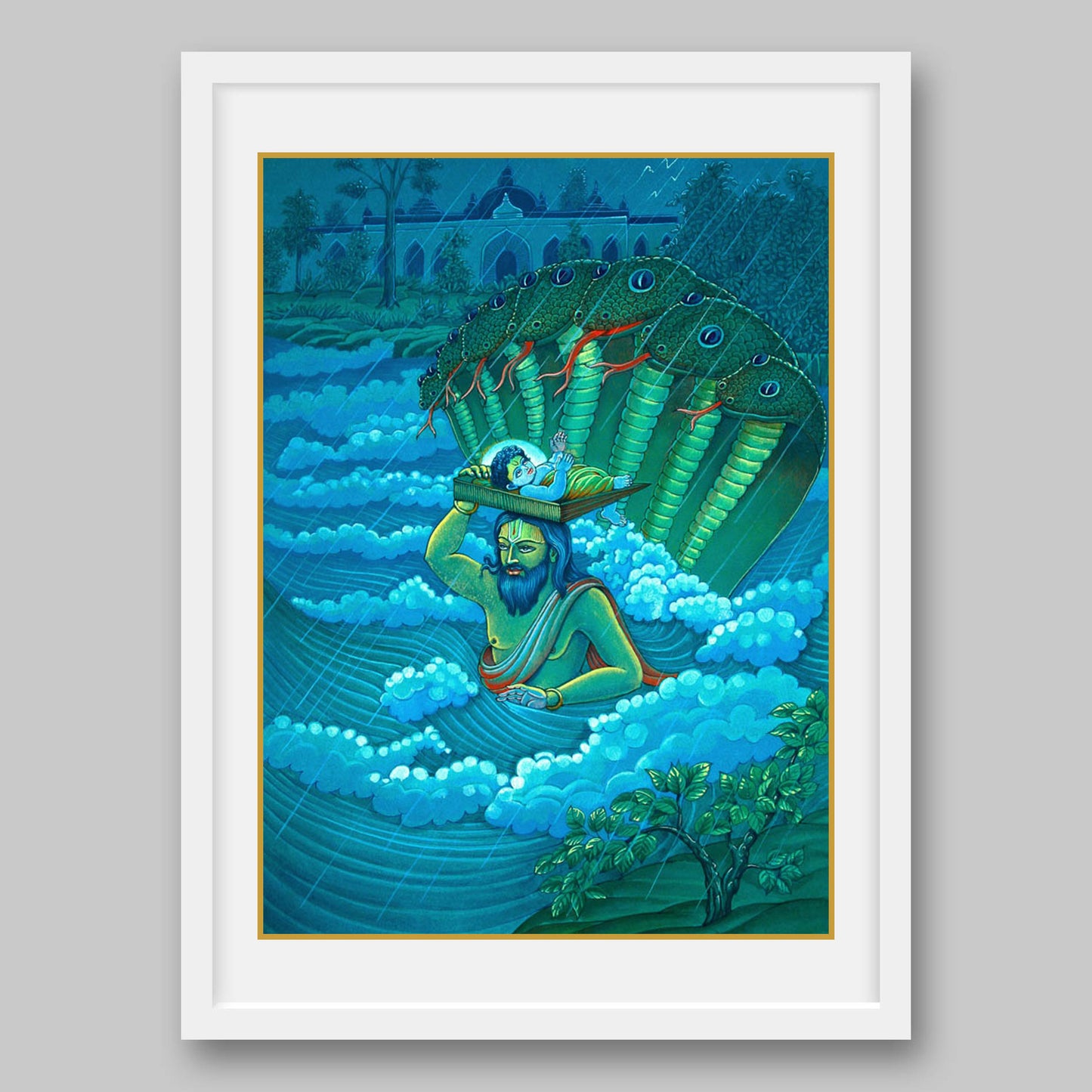 Krishna and Vasudev – High Quality Print of Artwork by Pieter Weltevrede - Sagar World