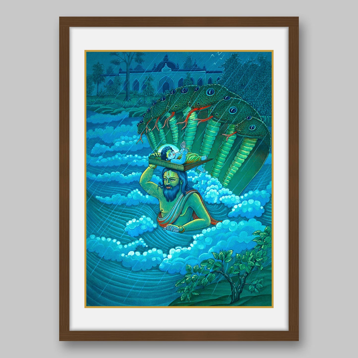 Krishna and Vasudev – High Quality Print of Artwork by Pieter Weltevrede - Sagar World