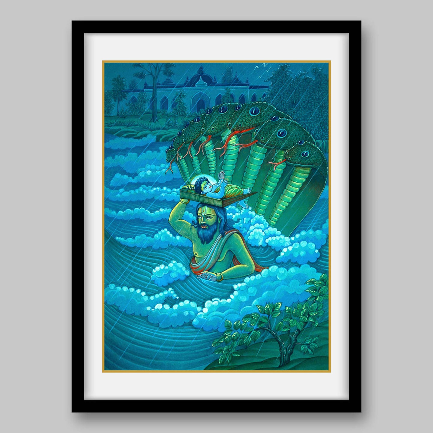 Krishna and Vasudev – High Quality Print of Artwork by Pieter Weltevrede - Sagar World