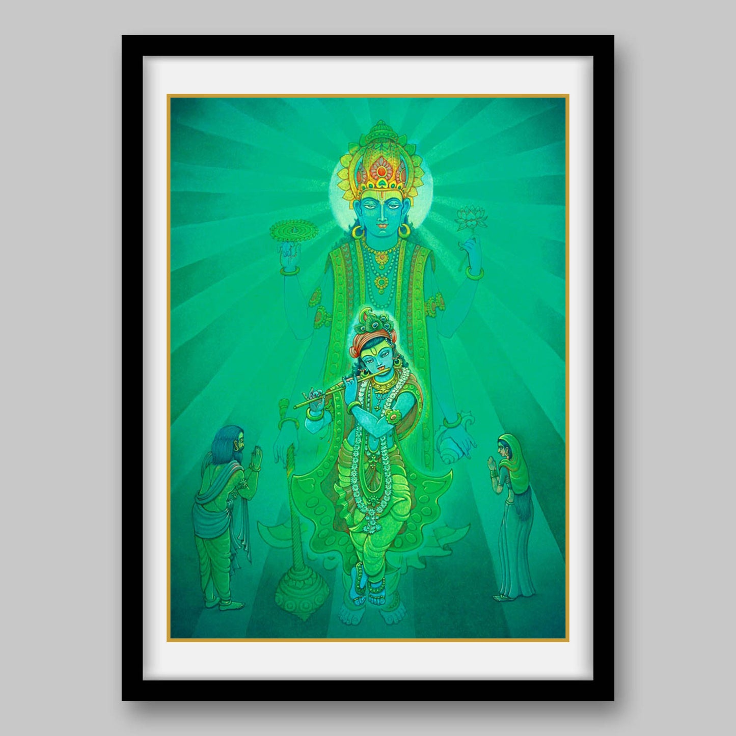 Krishna, Vasudev and Devki – High Quality Print of Artwork by Pieter Weltevrede - Sagar World