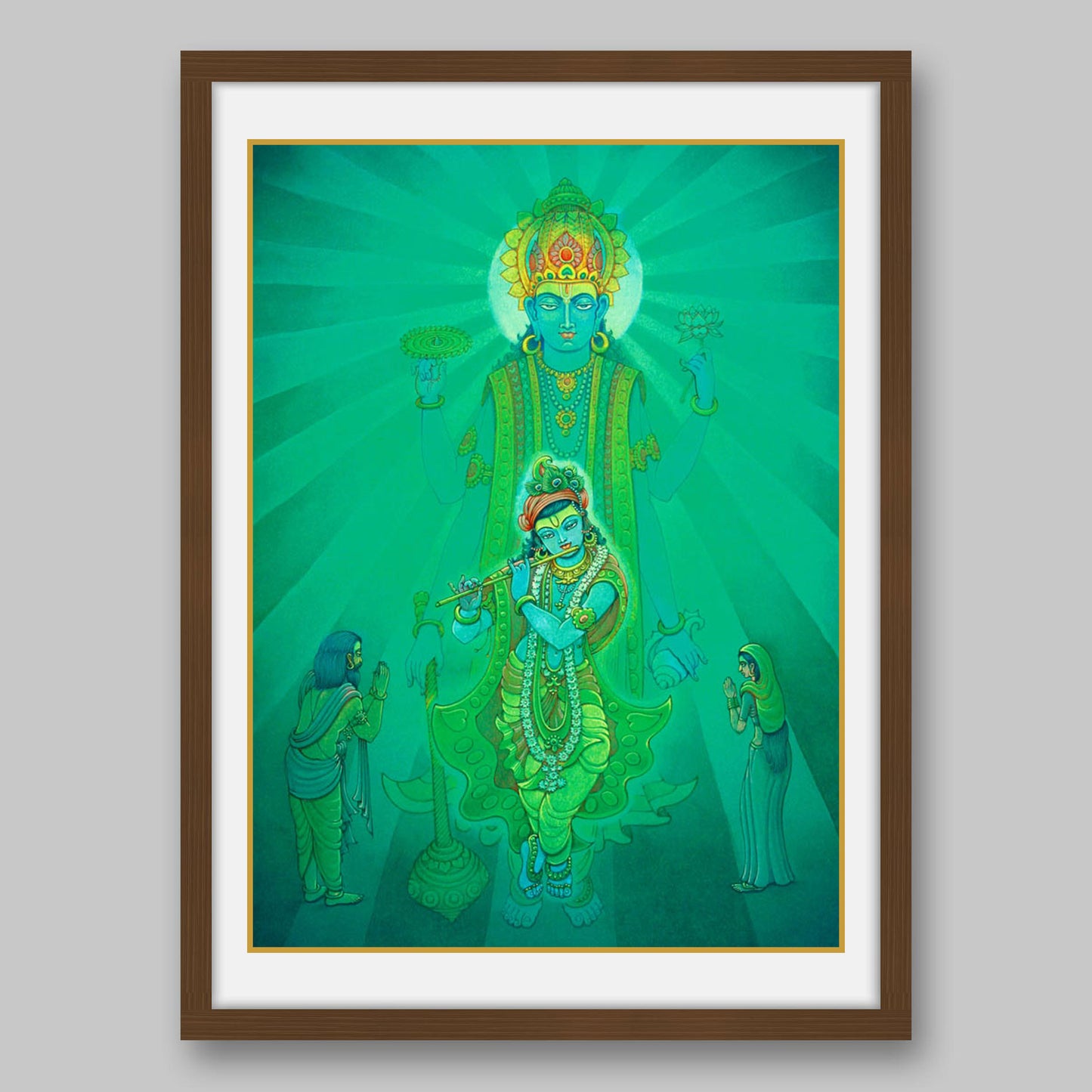 Krishna, Vasudev and Devki – High Quality Print of Artwork by Pieter Weltevrede - Sagar World