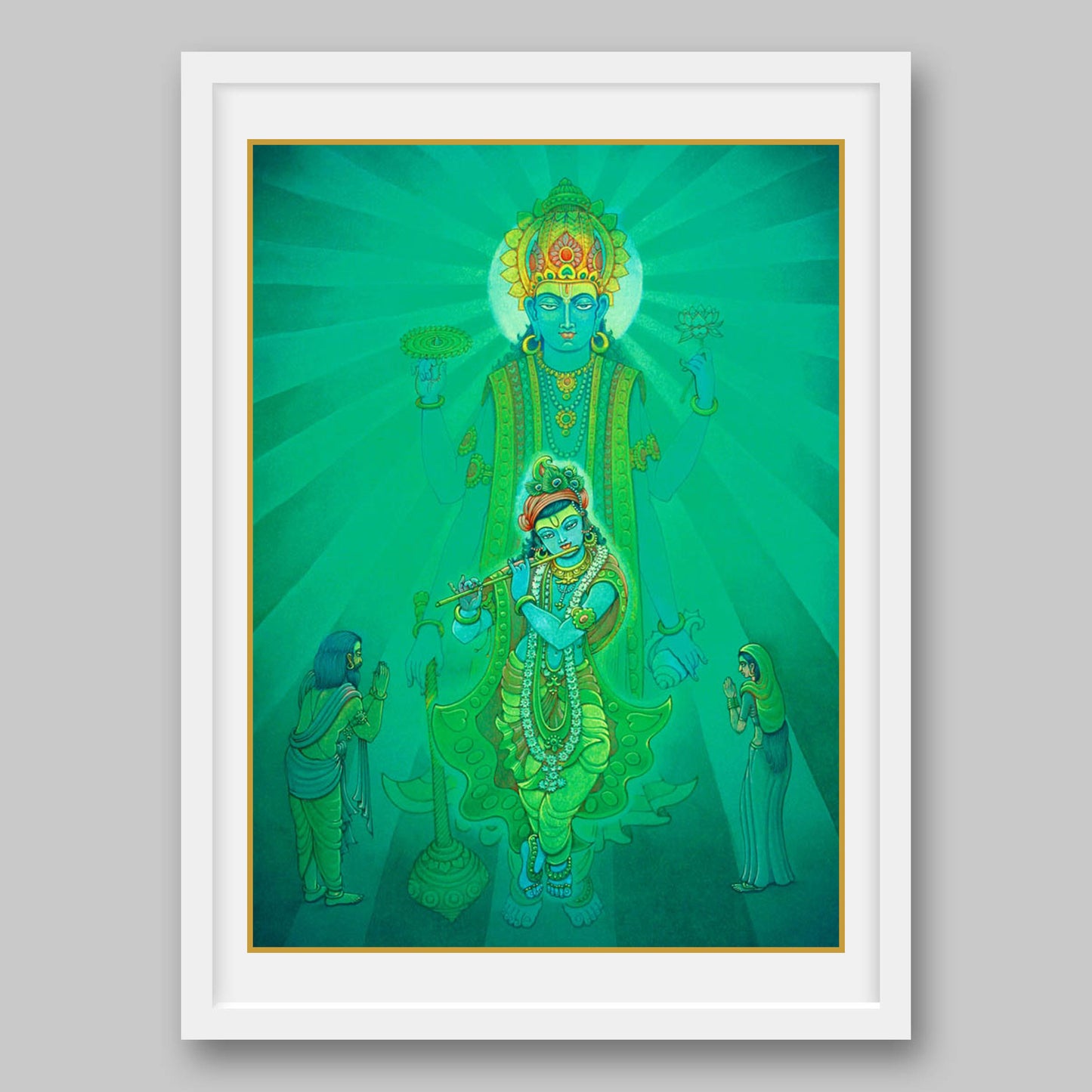 Krishna, Vasudev and Devki – High Quality Print of Artwork by Pieter Weltevrede - Sagar World