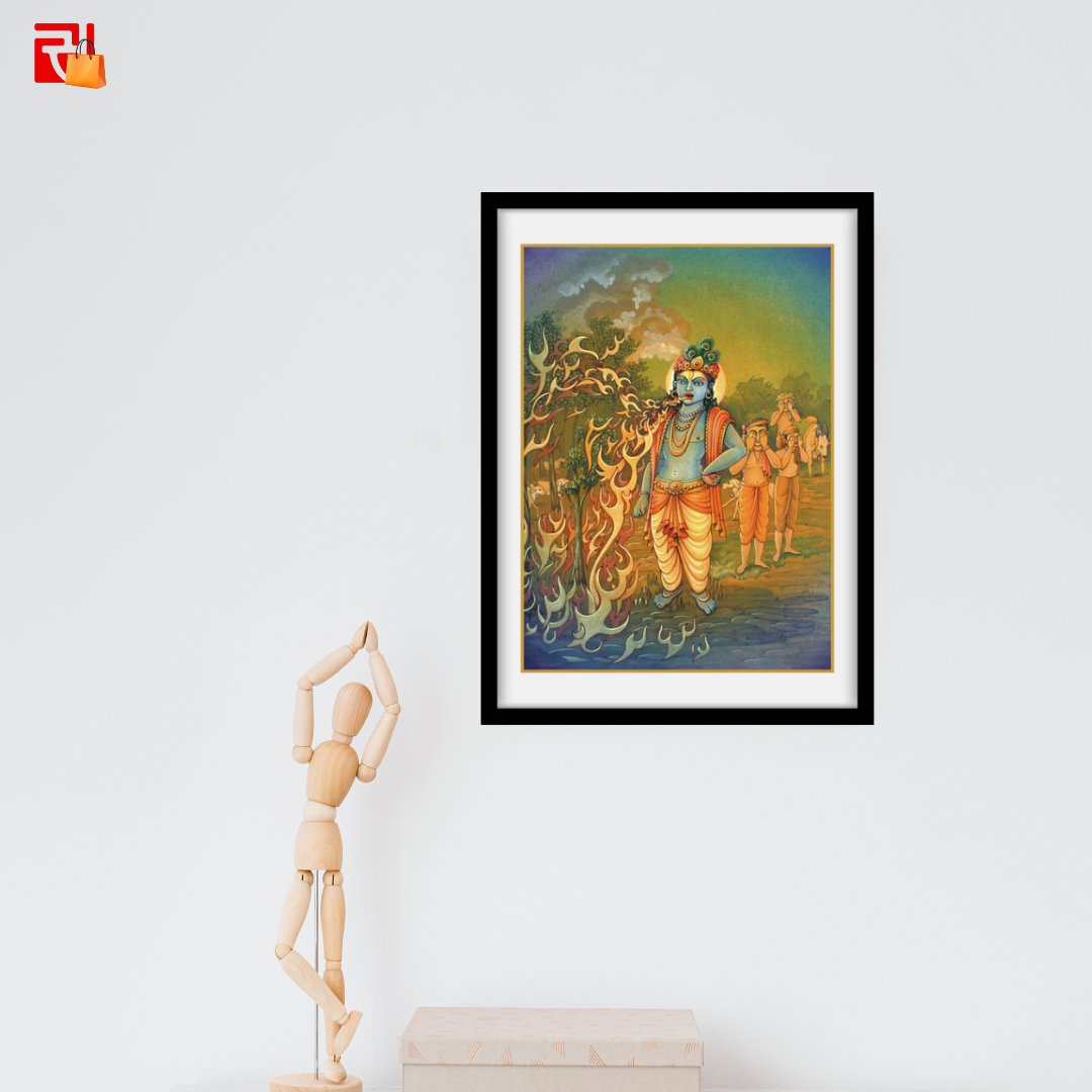 Krishna eating fire – High Quality Print of Artwork by Pieter Weltevrede