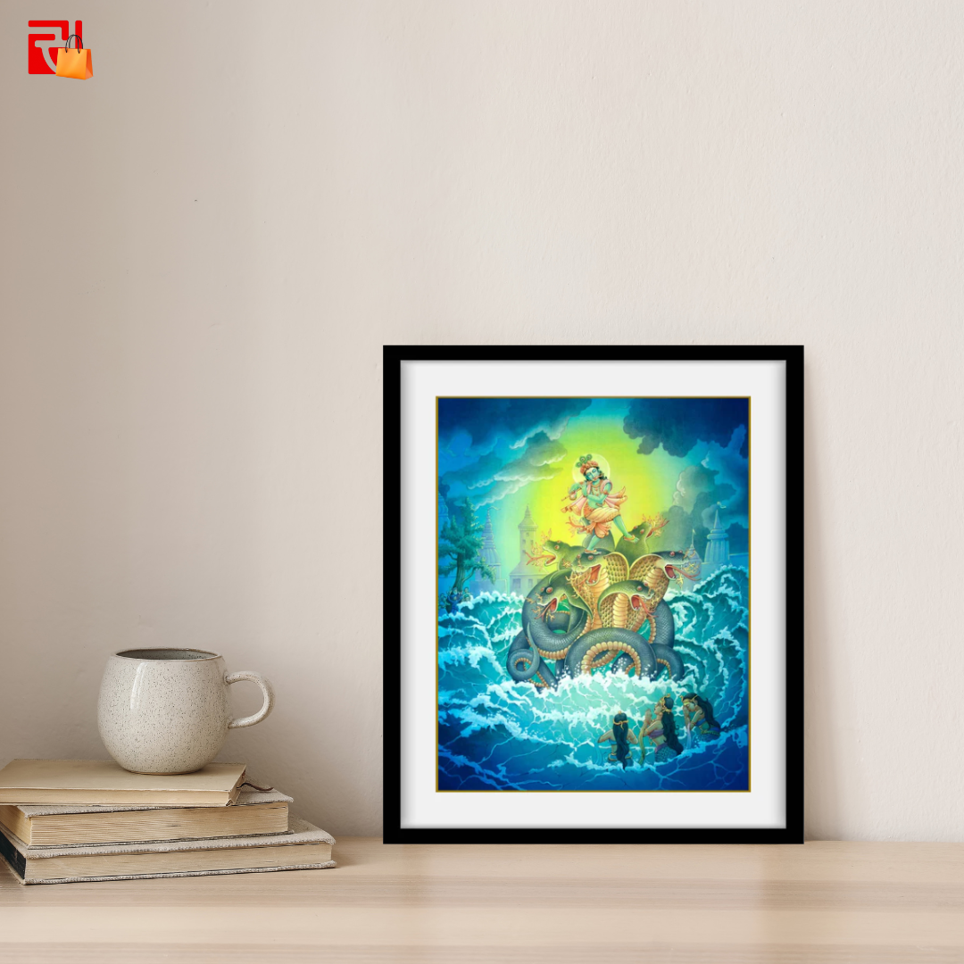 Krishna with Kaliya Naag – High Quality Print of Artwork by Pieter Weltevrede