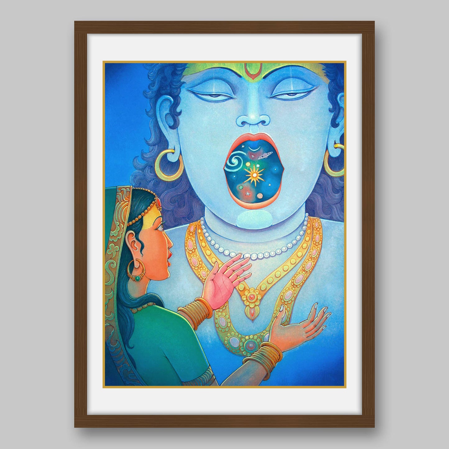 Krishna and Yashoda - High Quality Print of Artwork by Pieter Weltevrede - Sagar World