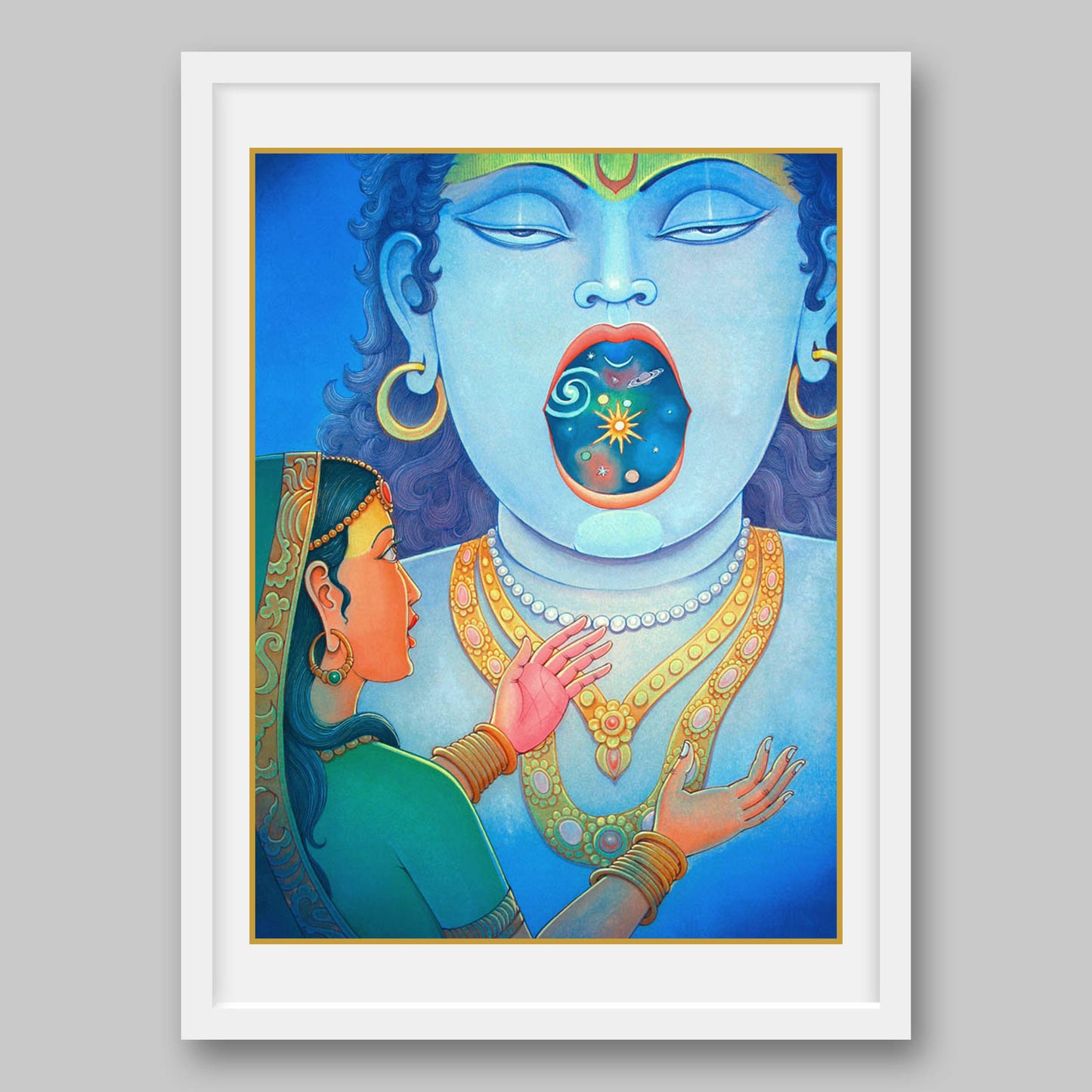Krishna and Yashoda - High Quality Print of Artwork by Pieter Weltevrede - Sagar World
