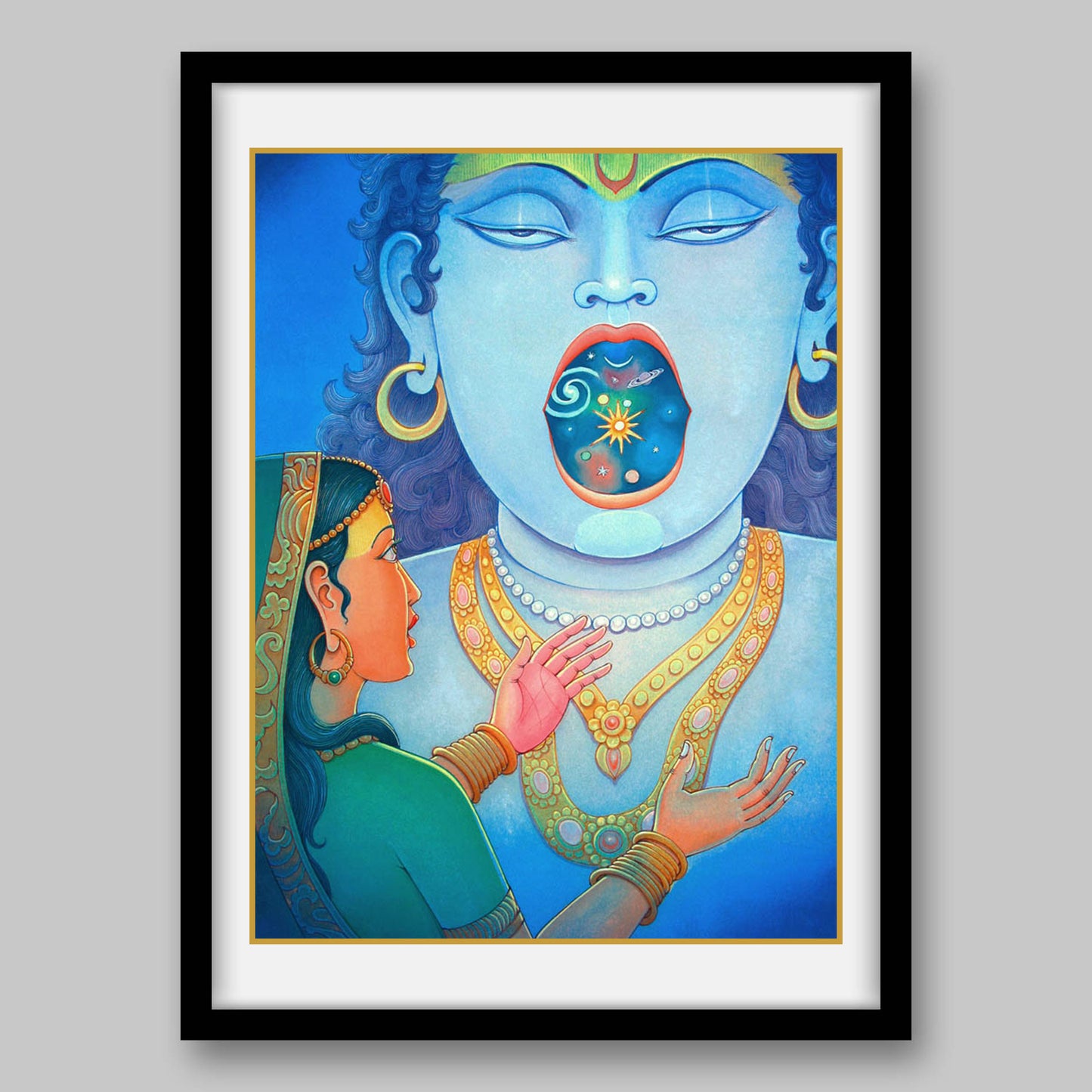Krishna and Yashoda - High Quality Print of Artwork by Pieter Weltevrede - Sagar World