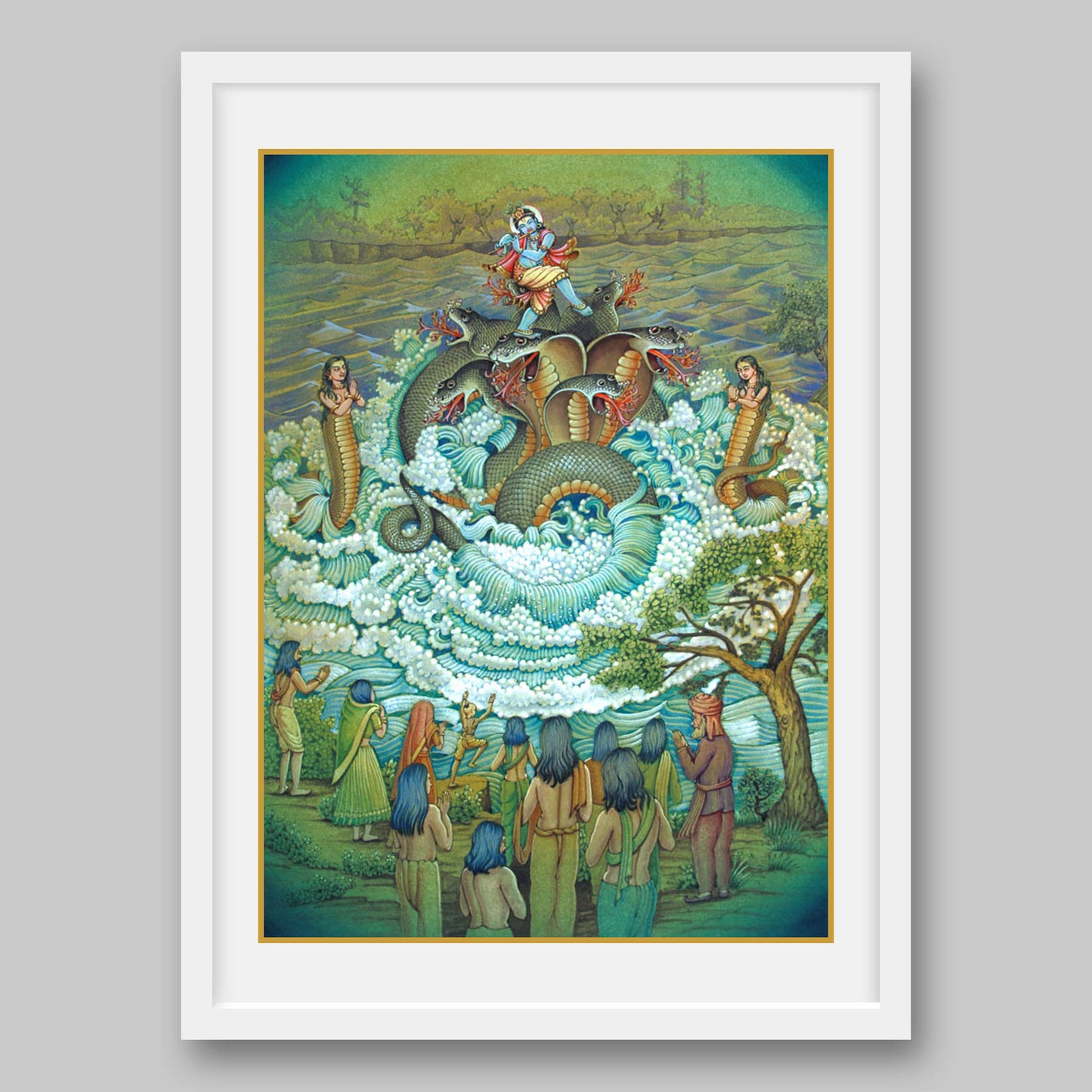 Krishna with Kaliya Naag – High Quality Print of Artwork by Pieter Weltevrede