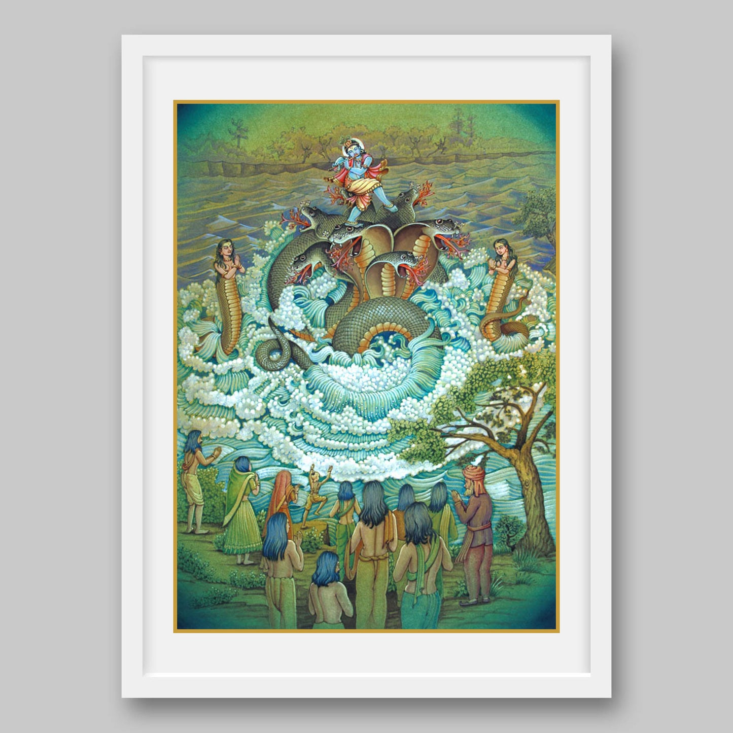 Krishna with Kaliya Naag – High Quality Print of Artwork by Pieter Weltevrede - Sagar World