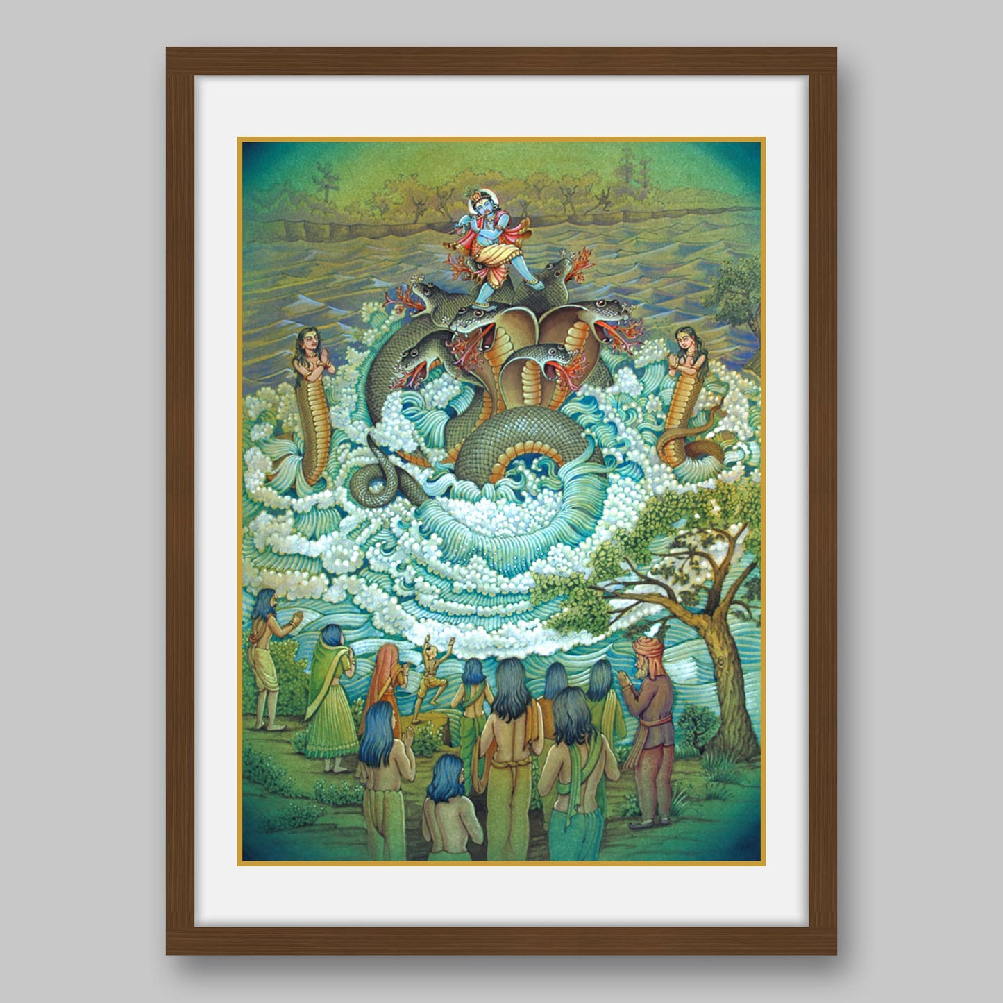Krishna with Kaliya Naag – High Quality Print of Artwork by Pieter Weltevrede - Sagar World