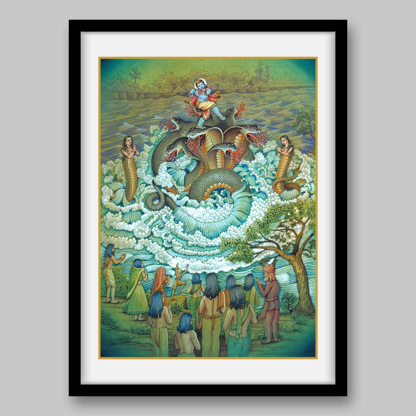 Krishna with Kaliya Naag – High Quality Print of Artwork by Pieter Weltevrede