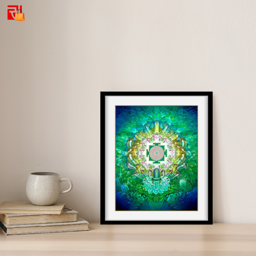 Mahamrityunjaya Yantra - High Quality Print of Artwork by Pieter Weltevrede - Home Decor