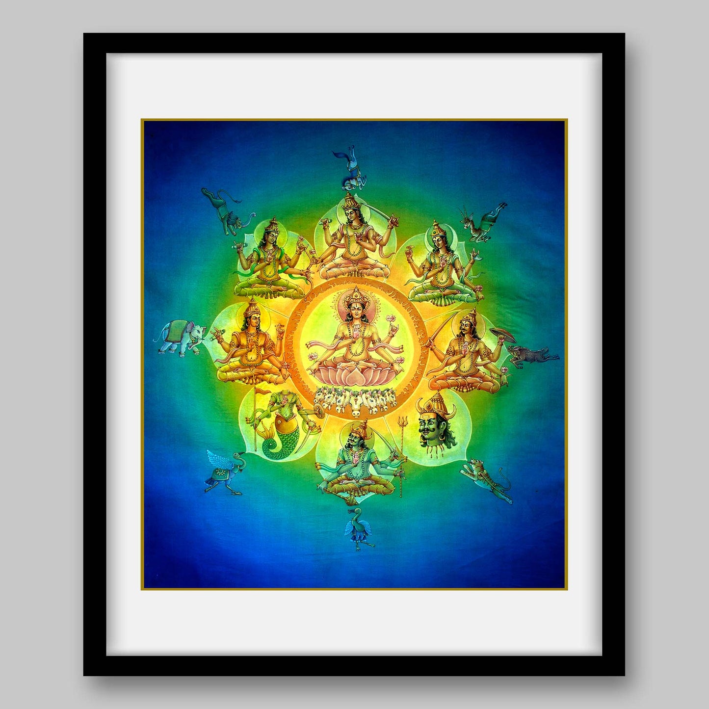 Navagraha – Hindu Planetary Systems Consisting of Nine Planets - High Quality Print of Artwork by Pieter Weltevrede - Sagar World