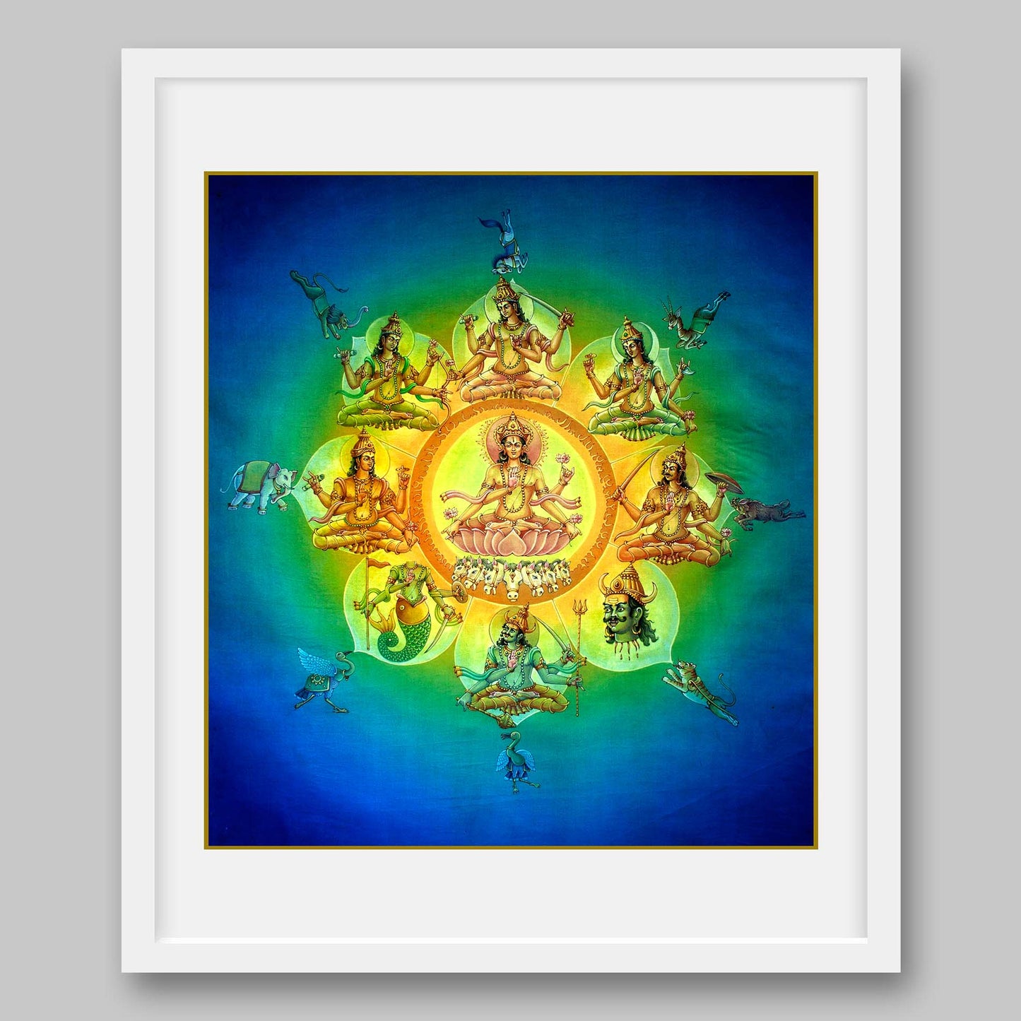 Navagraha – Hindu Planetary Systems Consisting of Nine Planets - High Quality Print of Artwork by Pieter Weltevrede