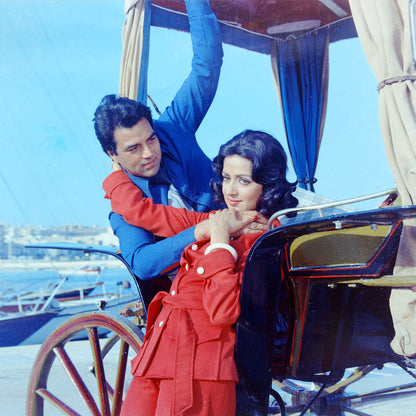 HHema Malini and Dharmendra in a romantic Portrait- still from the movie “CHARAS” Personal Bollywood Photography of renowned cinematographer,  Shri Prem Sagar