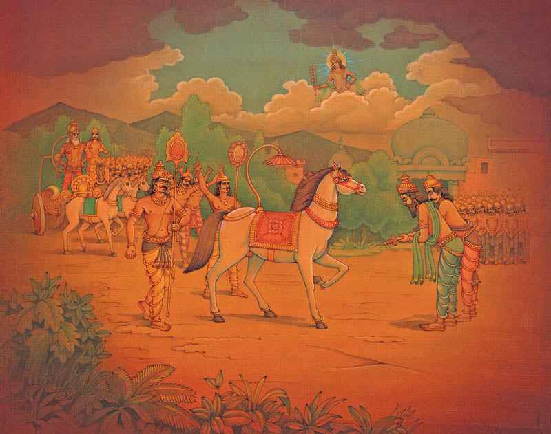 King Sagar performing Ashwamedha Yagna – High Quality Print of Artwork by Pieter Weltevrede