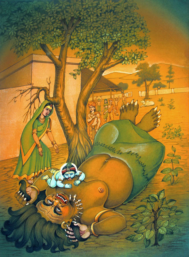Krishna and Putna Vadh – High Quality Print of Artwork by Pieter Weltevrede