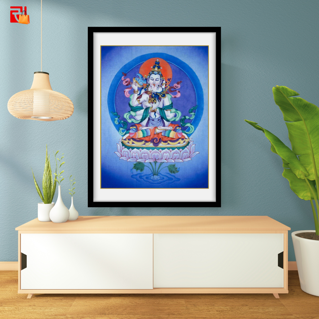 Samantabhadra – The Primordial Buddha – With His Consort Samantabhadri- High Quality Print of Artwork by Pieter Weltevrede - Sagar World