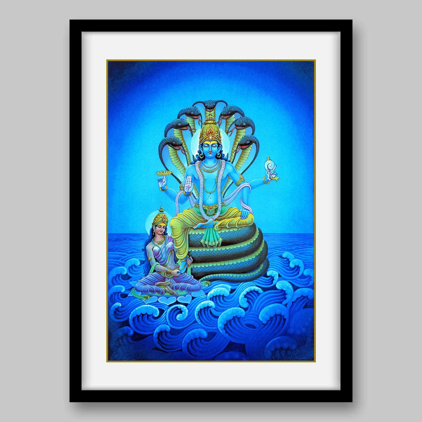 Vishnu and Lakshmi - High Quality Print of Artwork by Pieter Weltevrede - Sagar World