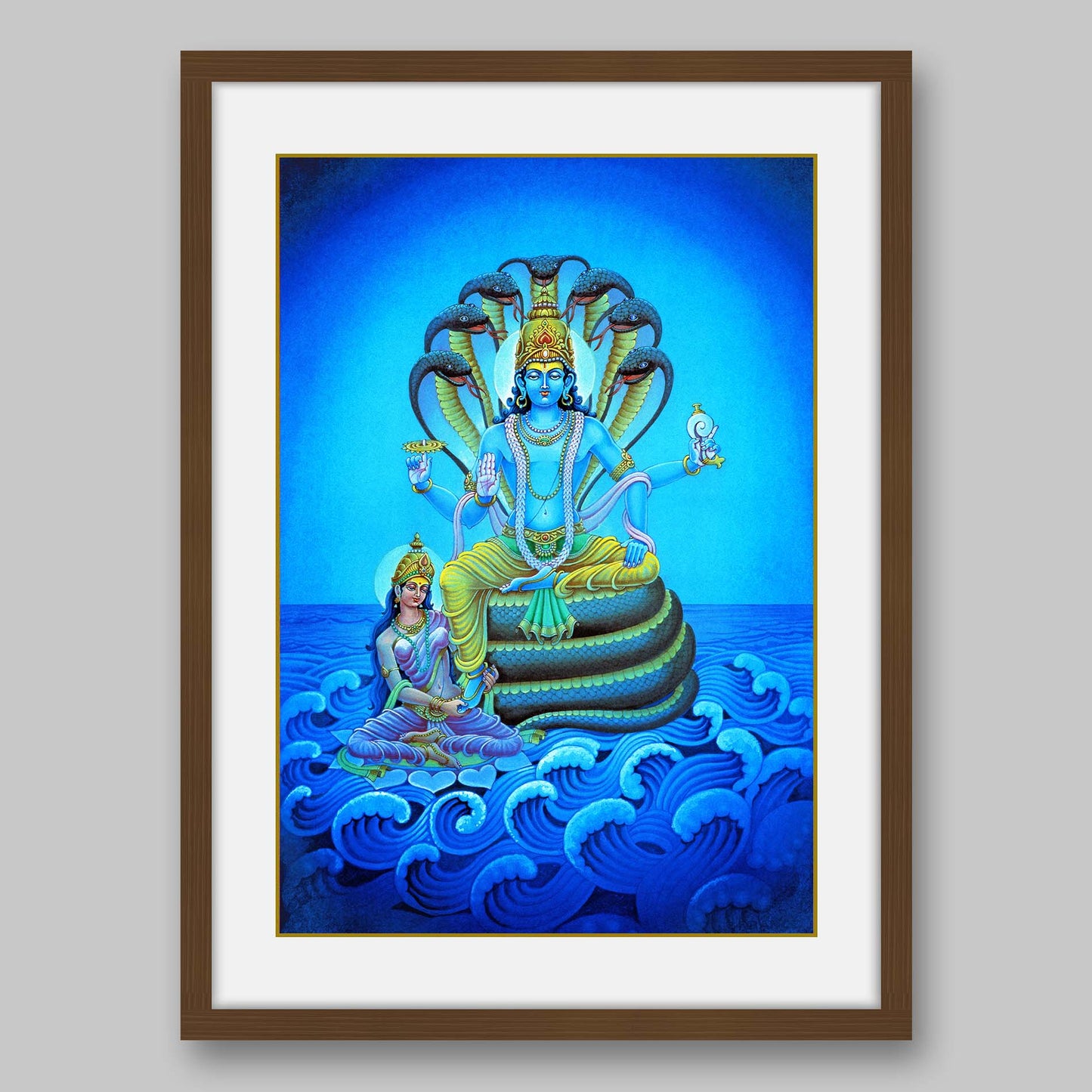 Vishnu and Lakshmi - High Quality Print of Artwork by Pieter Weltevrede - Sagar World