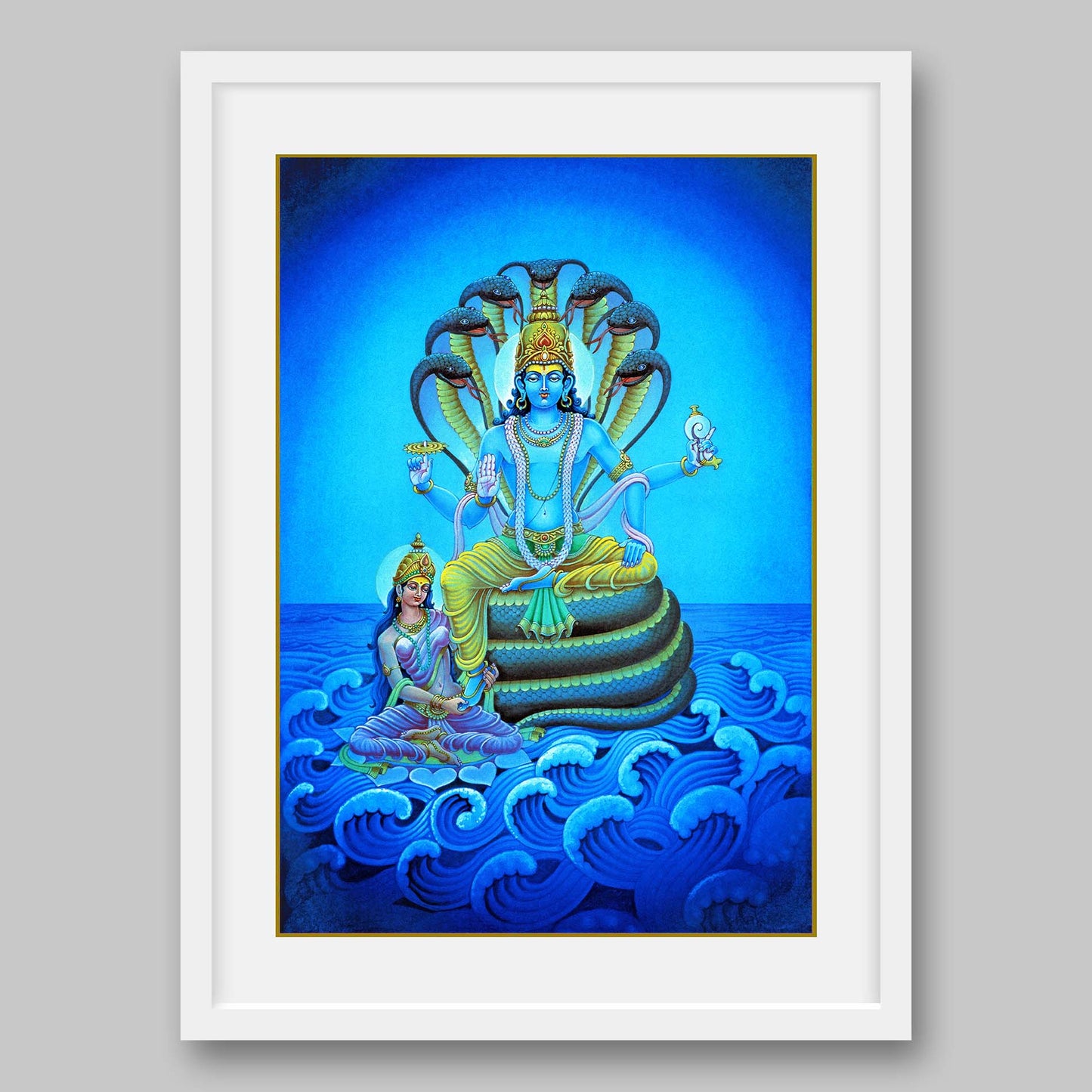 Vishnu and Lakshmi - High Quality Print of Artwork by Pieter Weltevrede - Sagar World