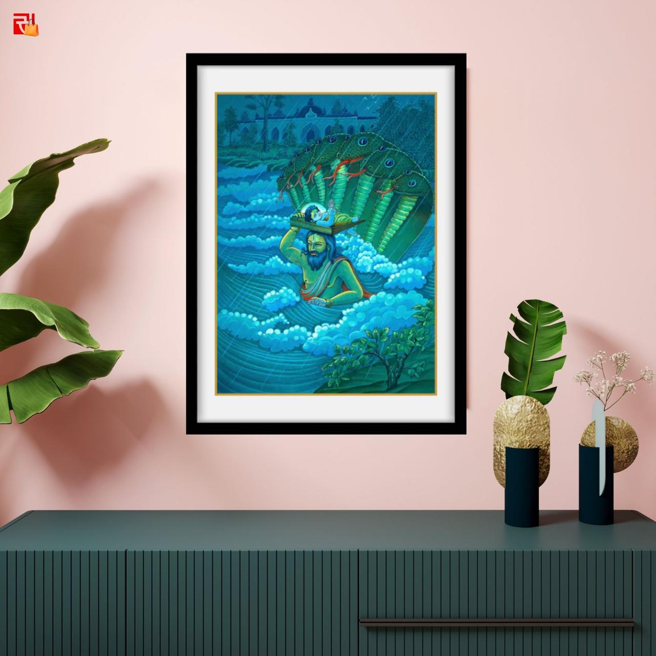 Krishna and Vasudev – High Quality Print of Artwork by Pieter Weltevrede